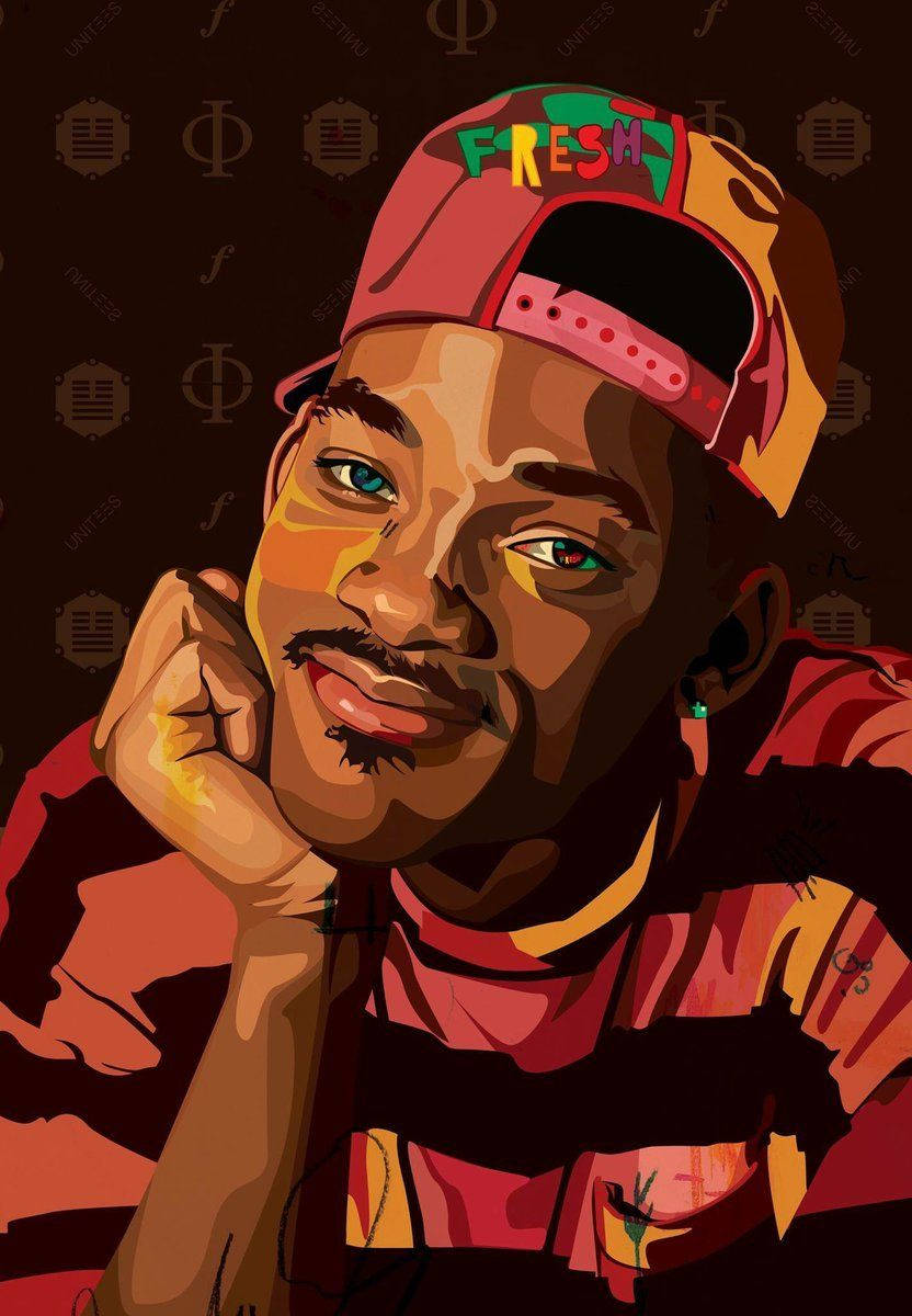 Fresh Prince, red cap, FRESH text, SD Phone Wallpaper