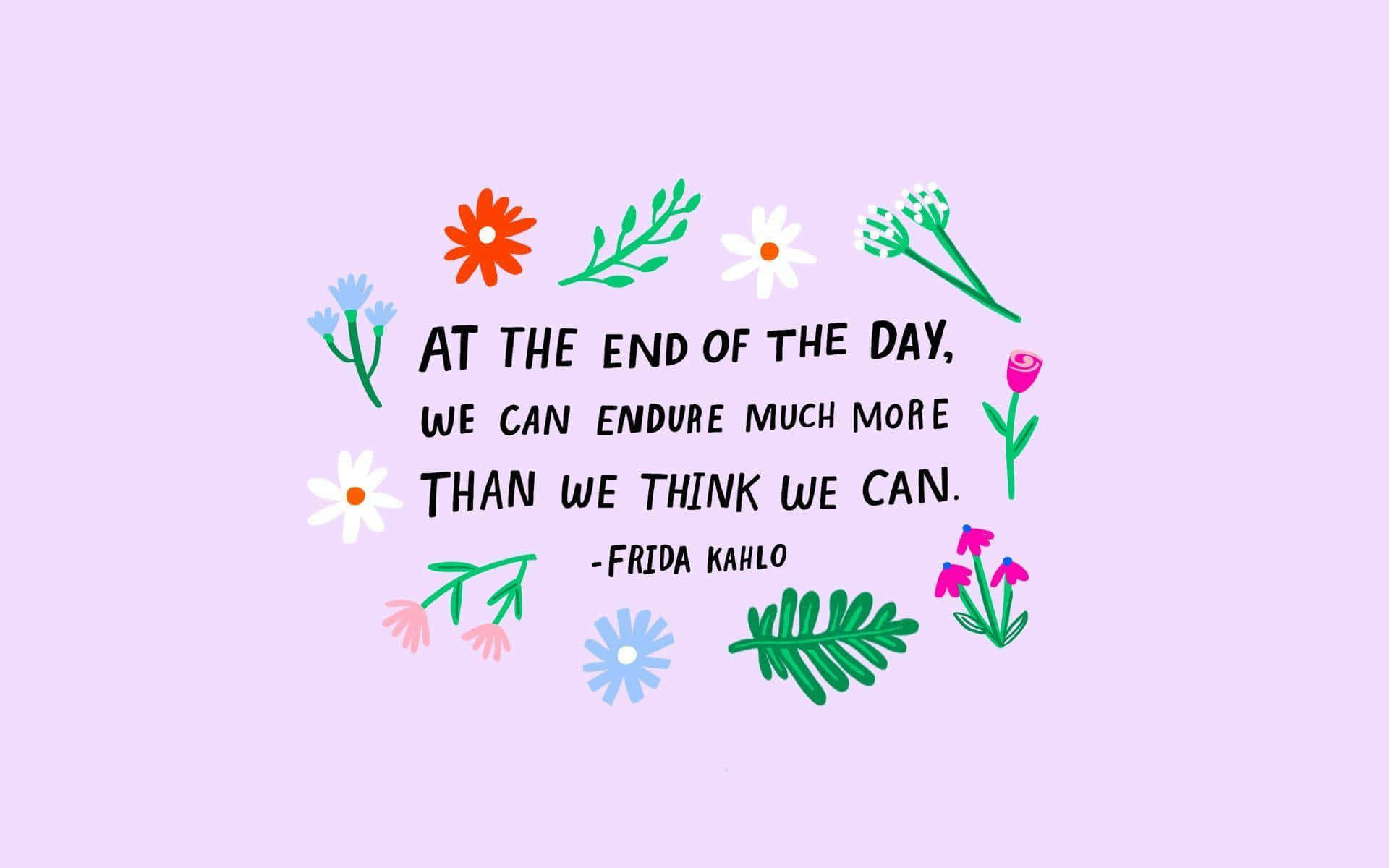 Frida Kahlo, Endurance Quote, pastel purple background, Full HD Desktop Wallpaper