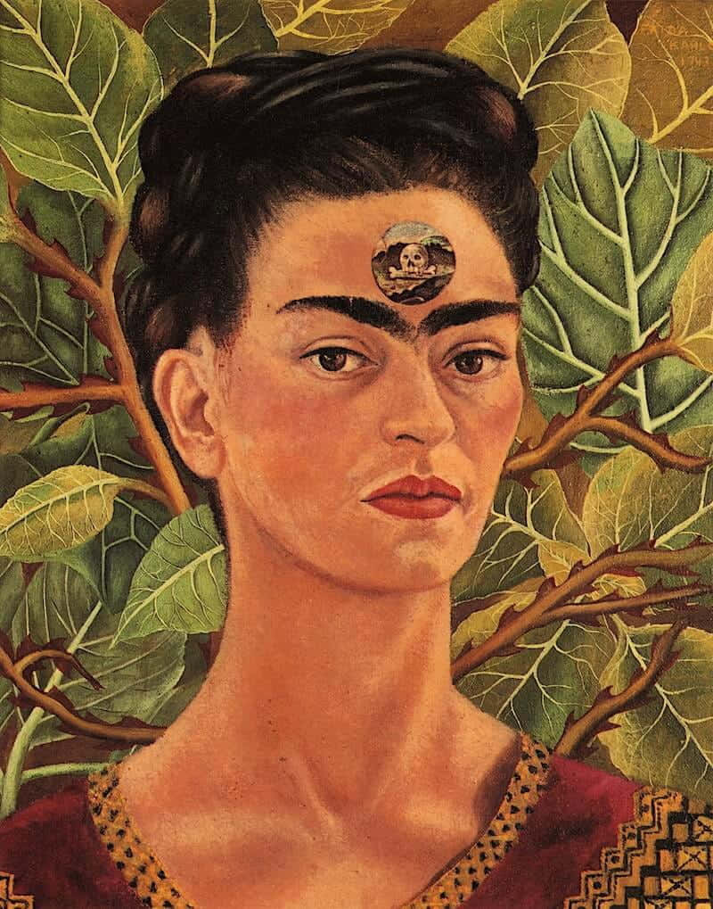 Frida Kahlo, the lilies, dark hair, SD Phone Wallpaper