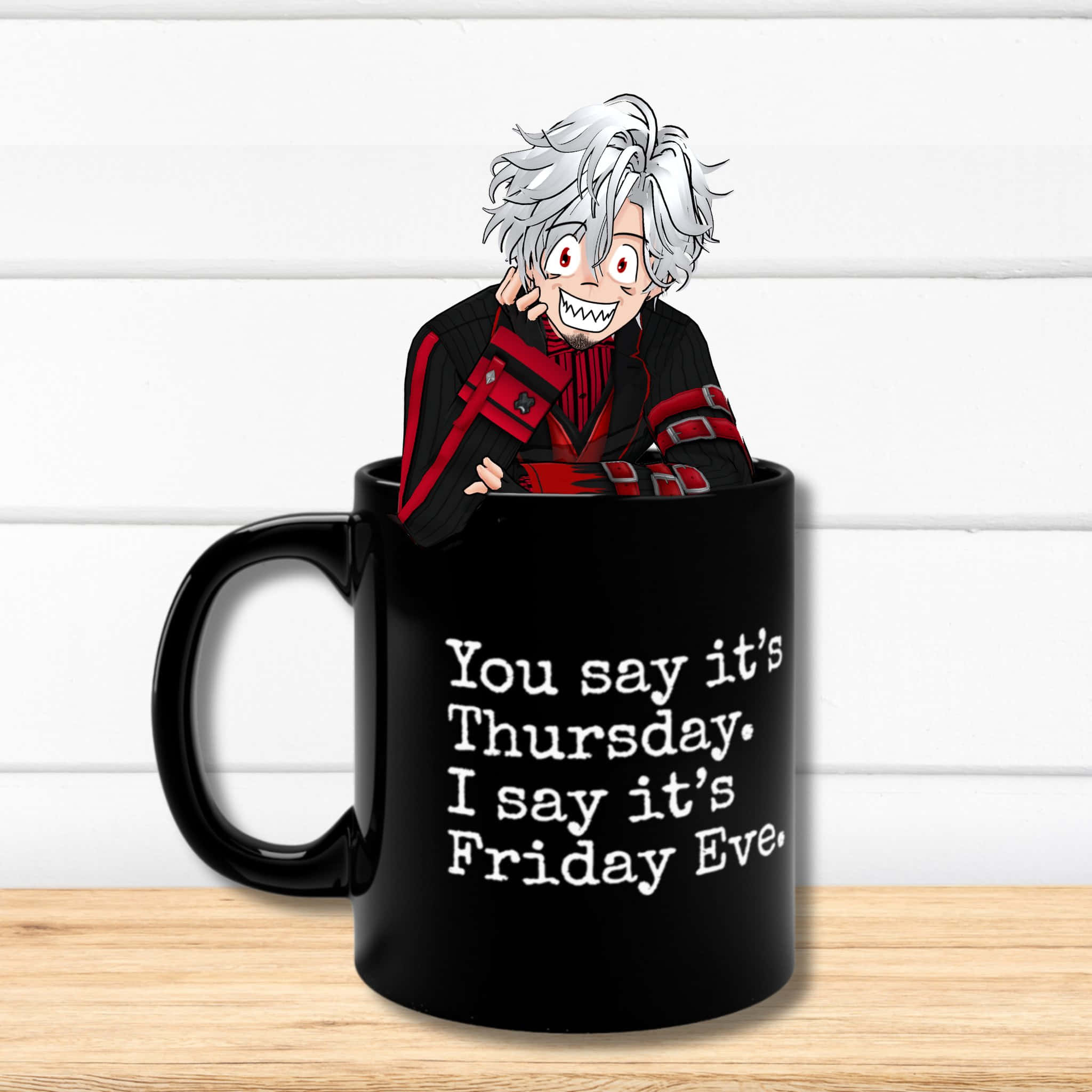 Friday Eve, black mug, white text, Full HD Desktop Wallpaper
