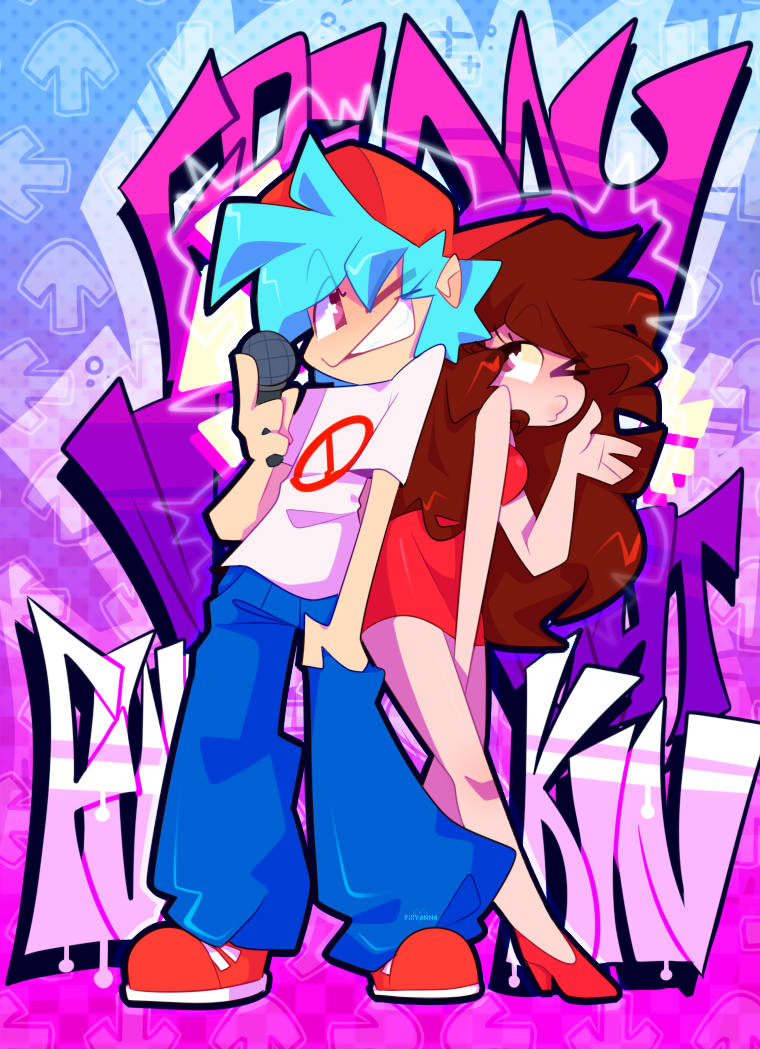 Friday Night Funkin, phone, anime characters, SD Phone Wallpaper