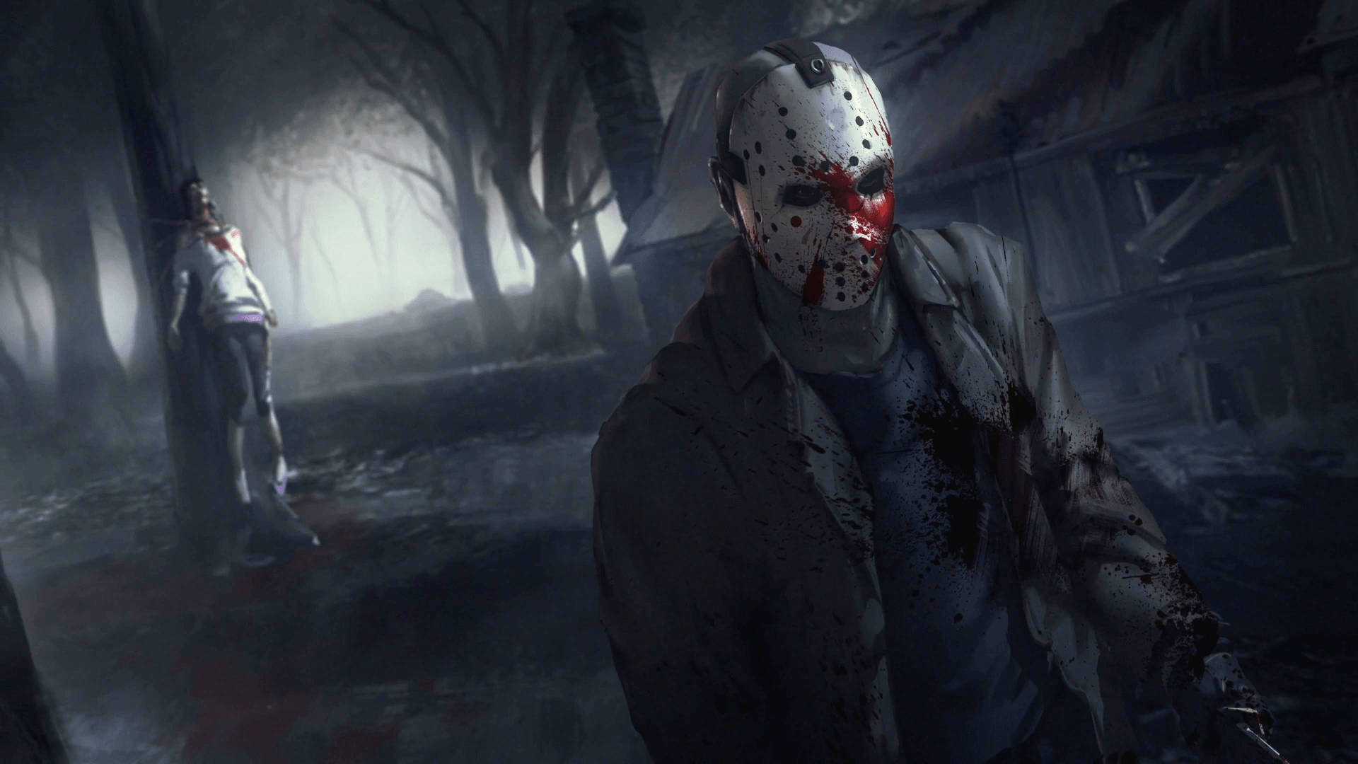 Friday The 13th, hockey mask, foggy forest, Full HD Desktop Wallpaper