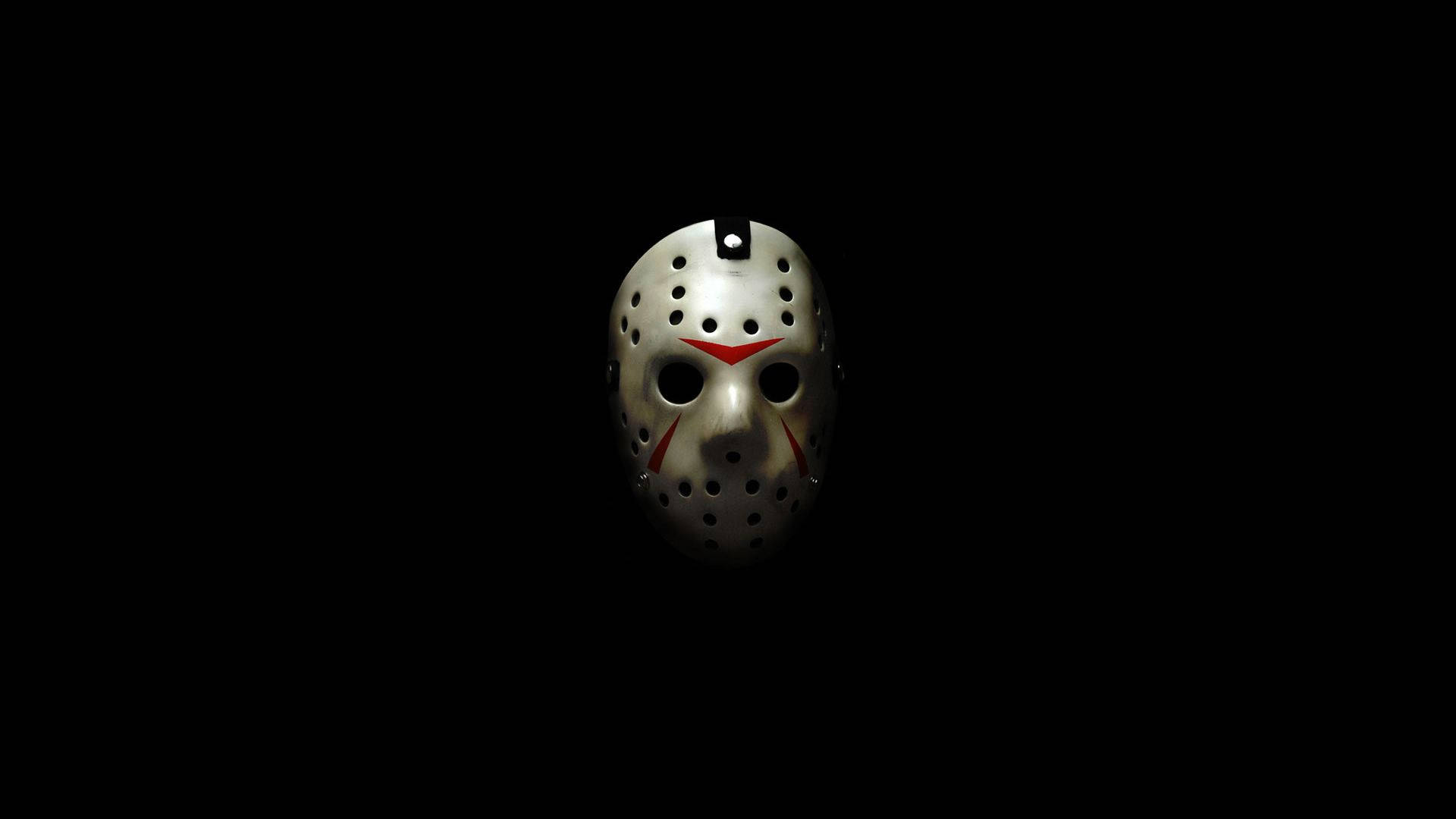 Friday The 13th, white hockey mask, red slash marks, Full HD Desktop Wallpaper
