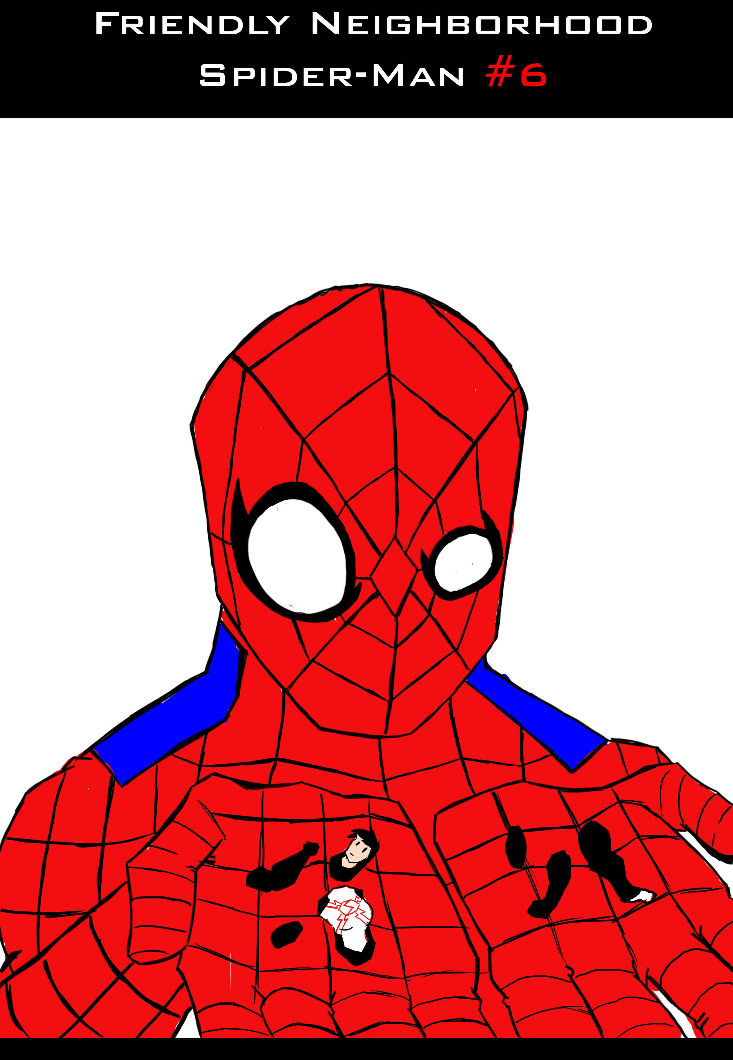 Friendly Neighborhood Spider-Man, red and blue suit, web pattern, 2K Phone Wallpaper
