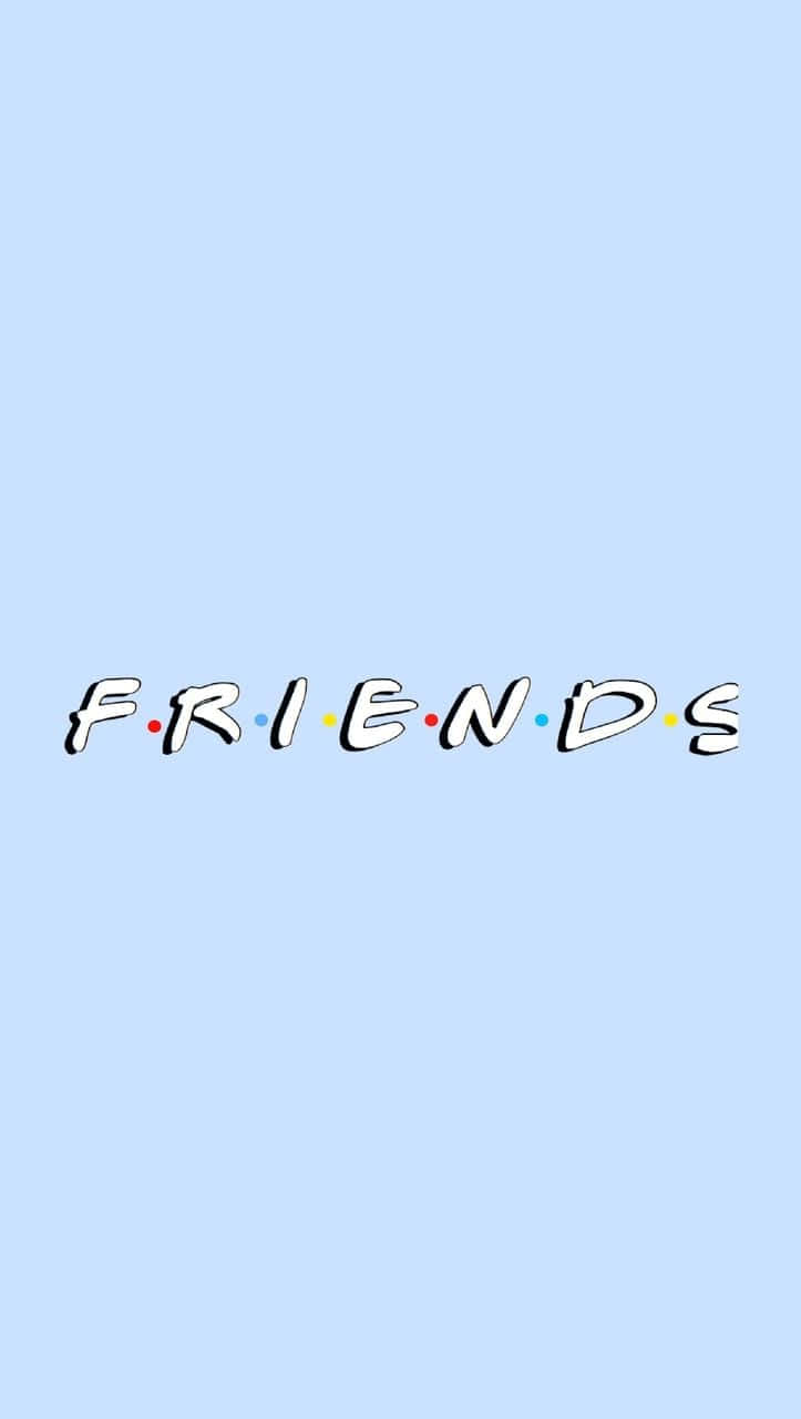 friends, blue background, TV show logo style, HD Phone Wallpaper