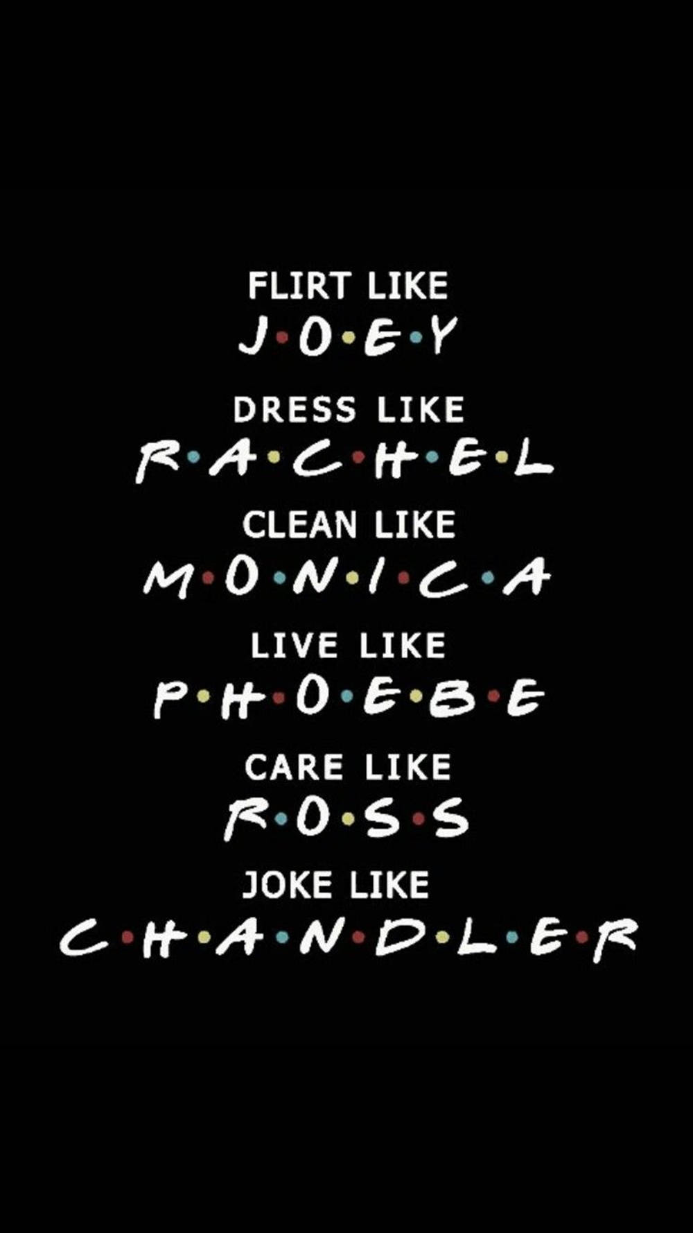 Friends, black background, white text, HD Phone Wallpaper