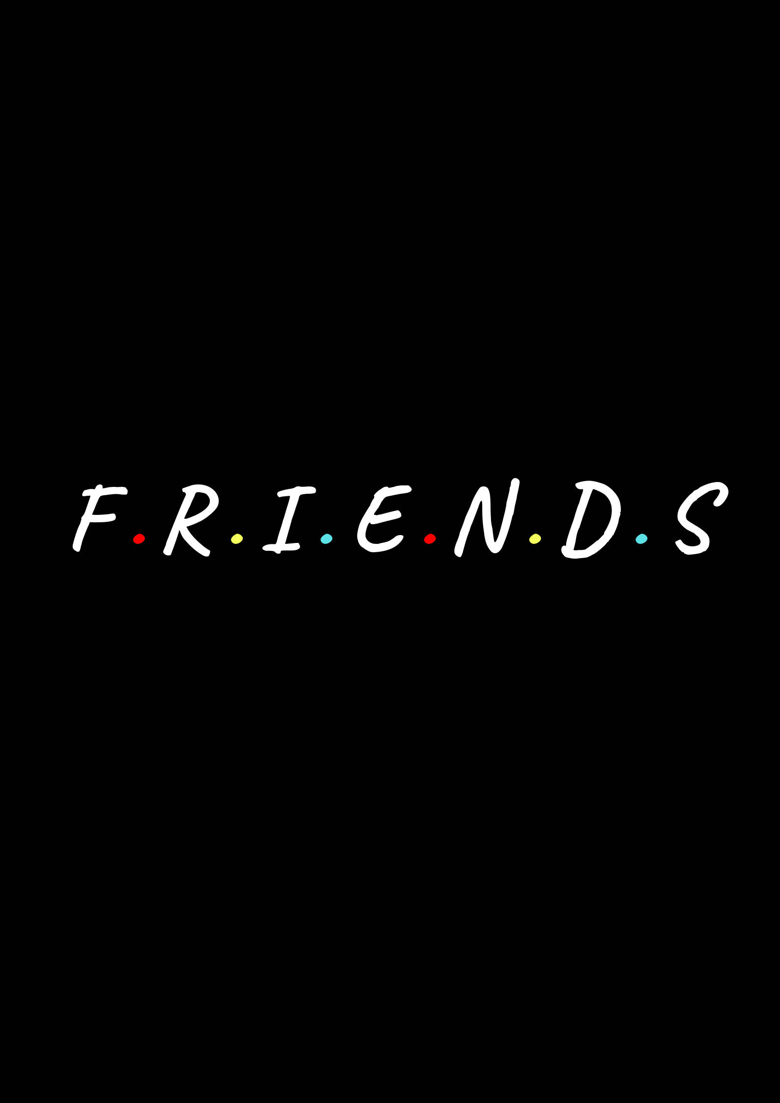 Friends Logo, white handwritten font, colorful dots, Full HD Phone Wallpaper