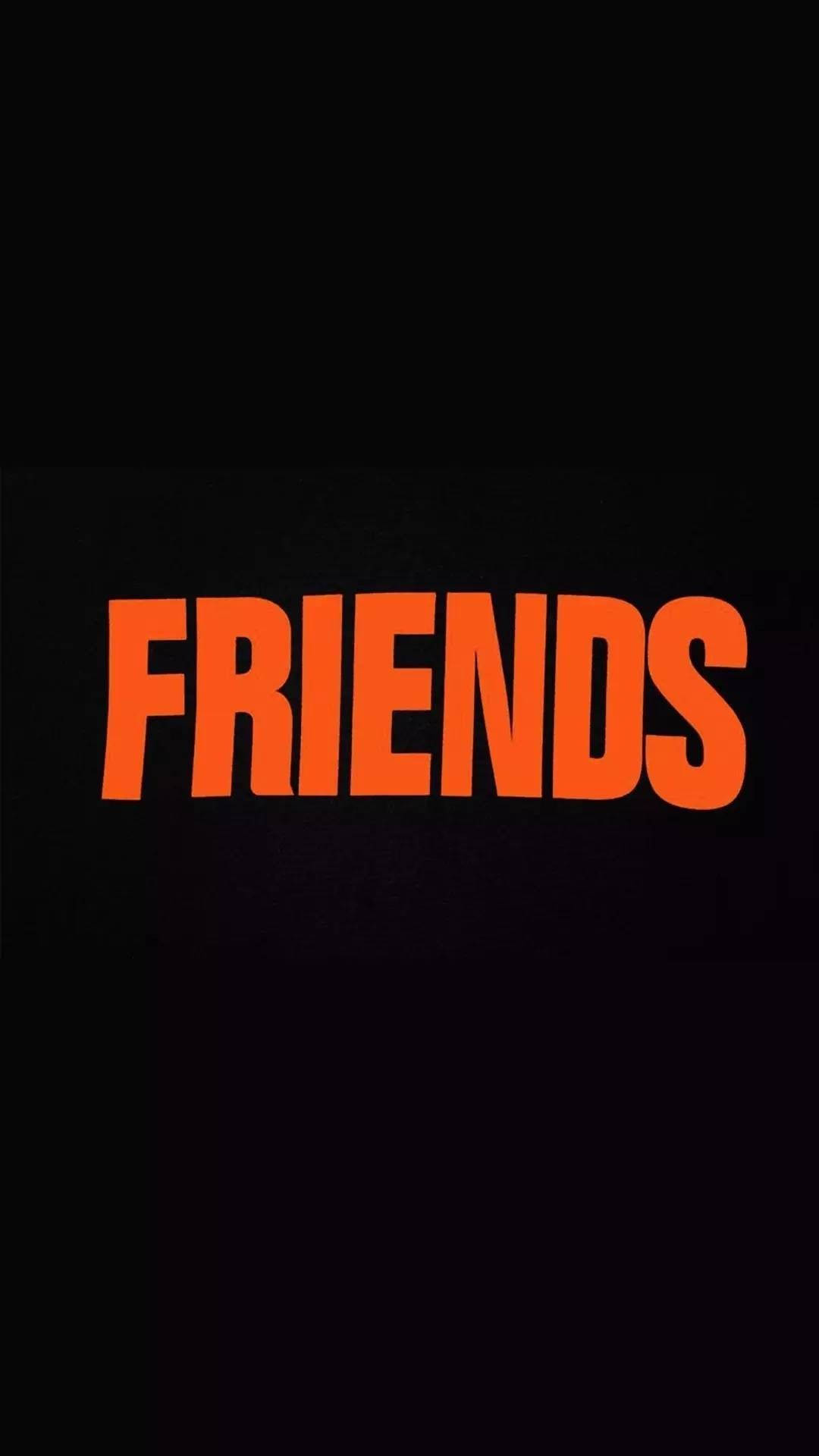 Friends Logo, orange, black background, Full HD Phone Wallpaper