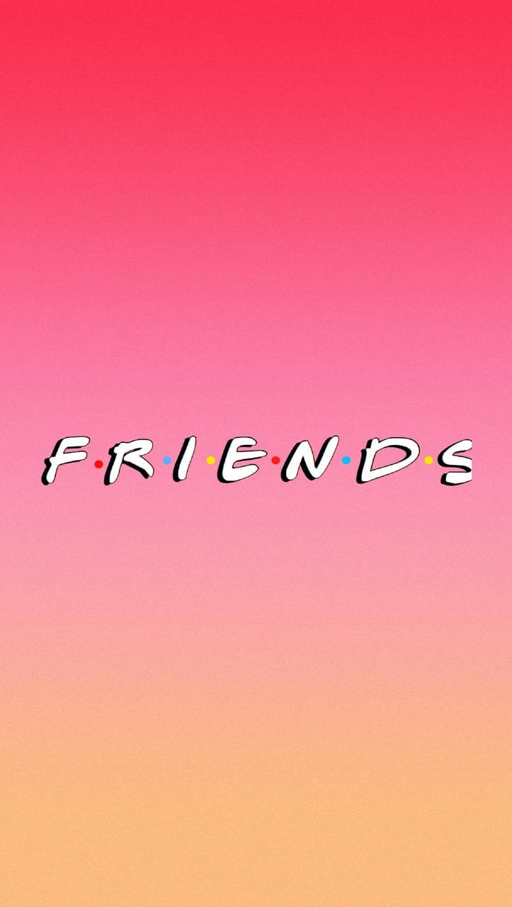 Friends, iconic TV show font, soft pink to orange gradient, HD Phone Wallpaper