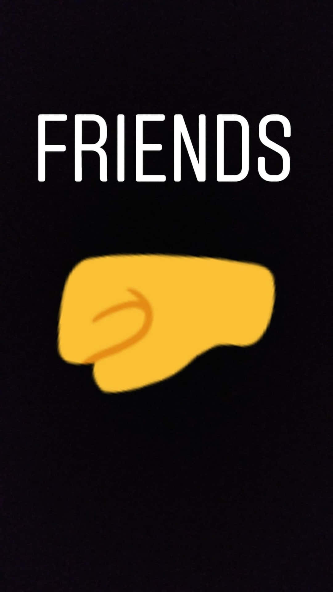 Friends Logo, white text, yellow pointing hand emoji, Full HD Phone Wallpaper