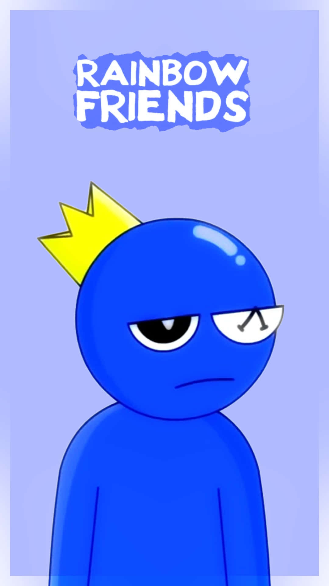 Rainbow Friends, blue cartoon character, yellow crown, Full HD Phone Wallpaper