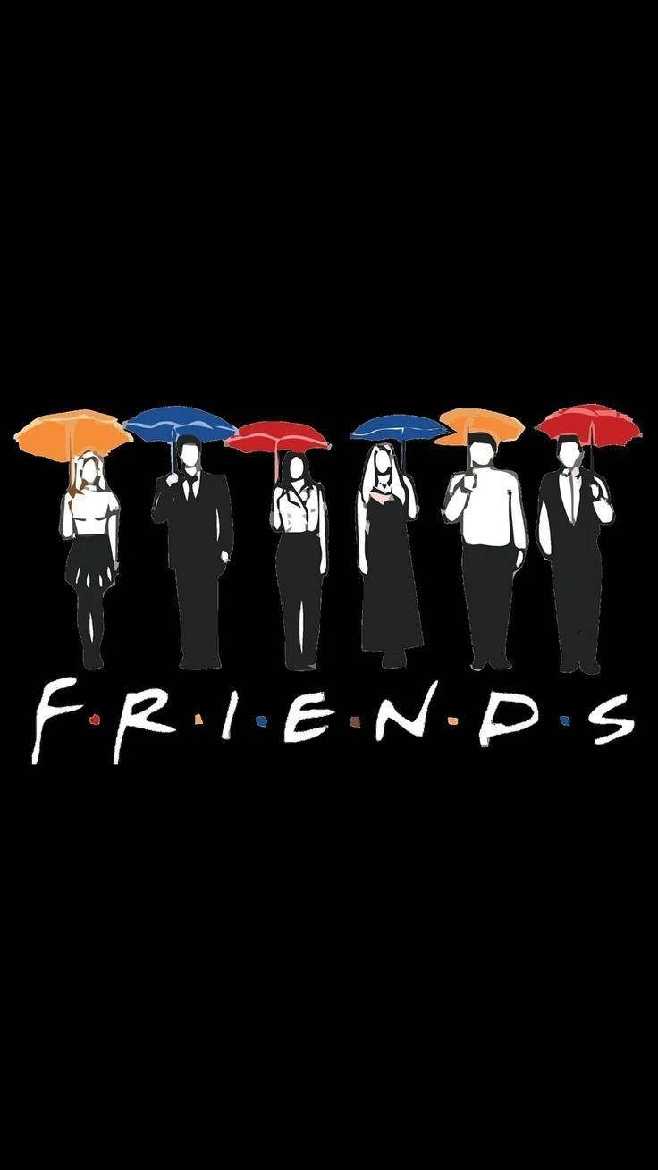 Friends Phone, FRIENDS, colorful umbrellas, HD Phone Wallpaper