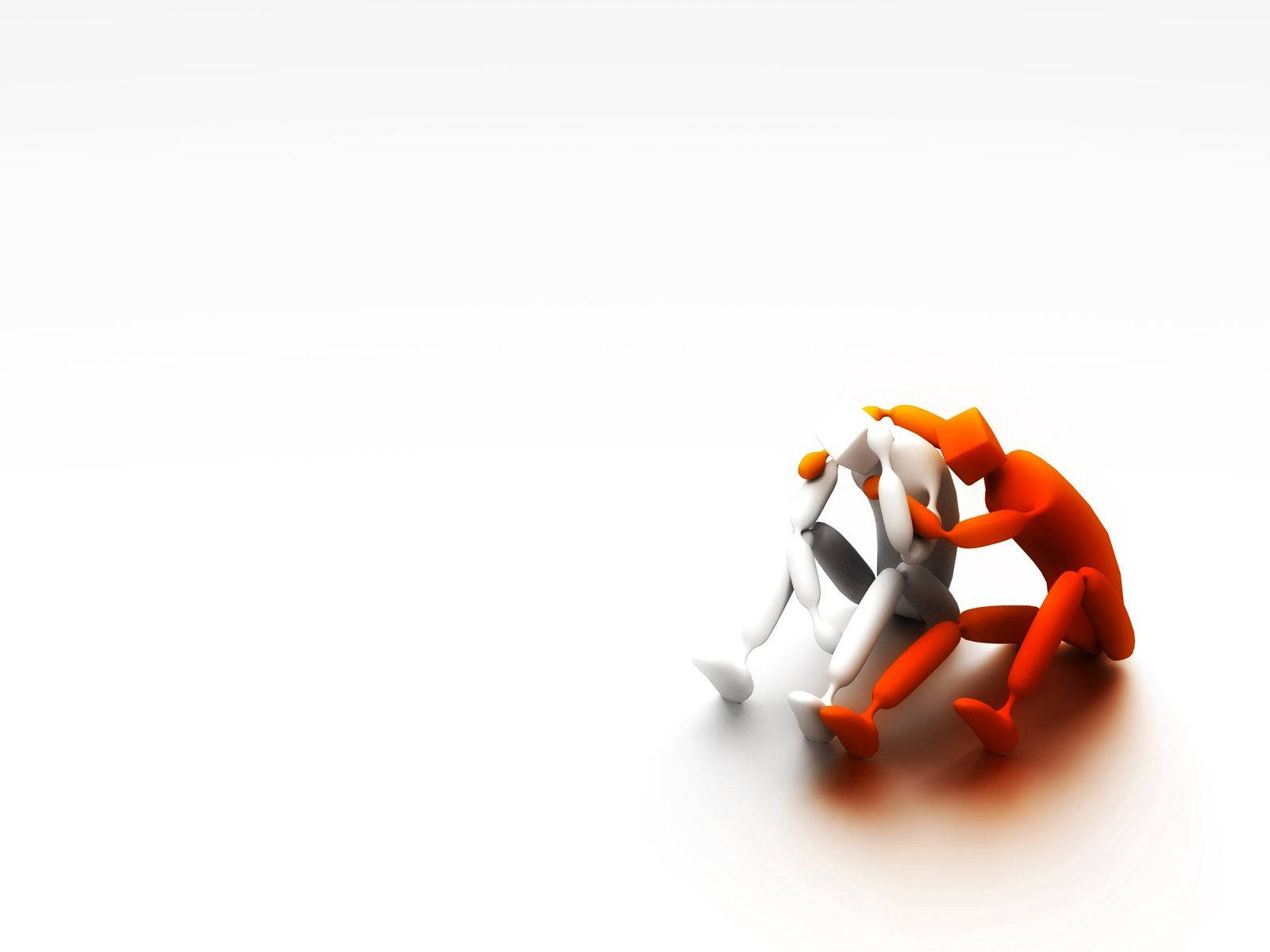 Friends, orange, white, HD Desktop Wallpaper