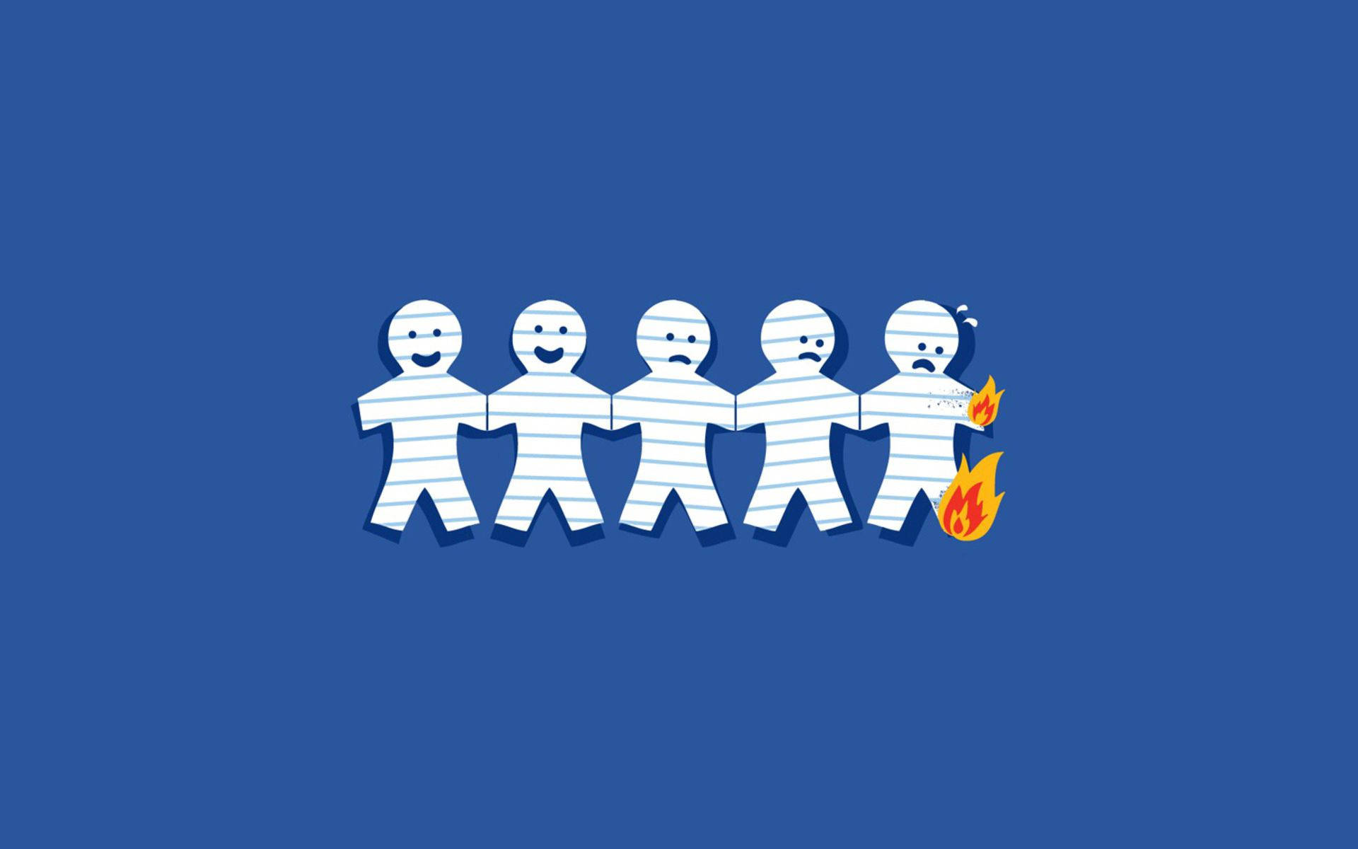 paper doll figures, striped, flames, Full HD Desktop Wallpaper