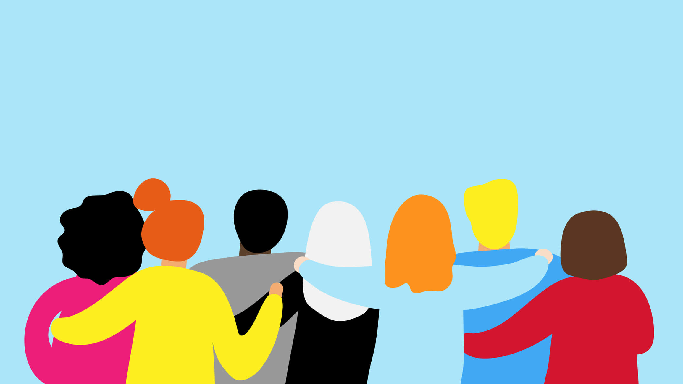 inclusive friendship, diverse people, holding hands, Full HD Desktop Wallpaper