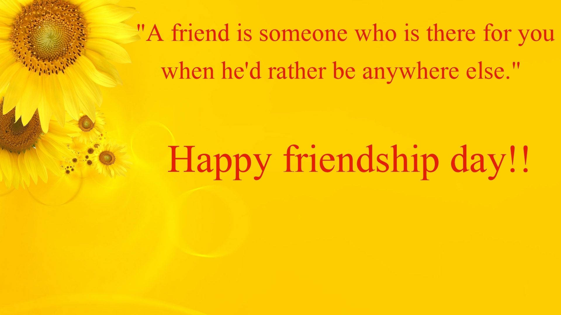 Sunflowers, Friendship Day, Vibrant yellow, Full HD Desktop Wallpaper
