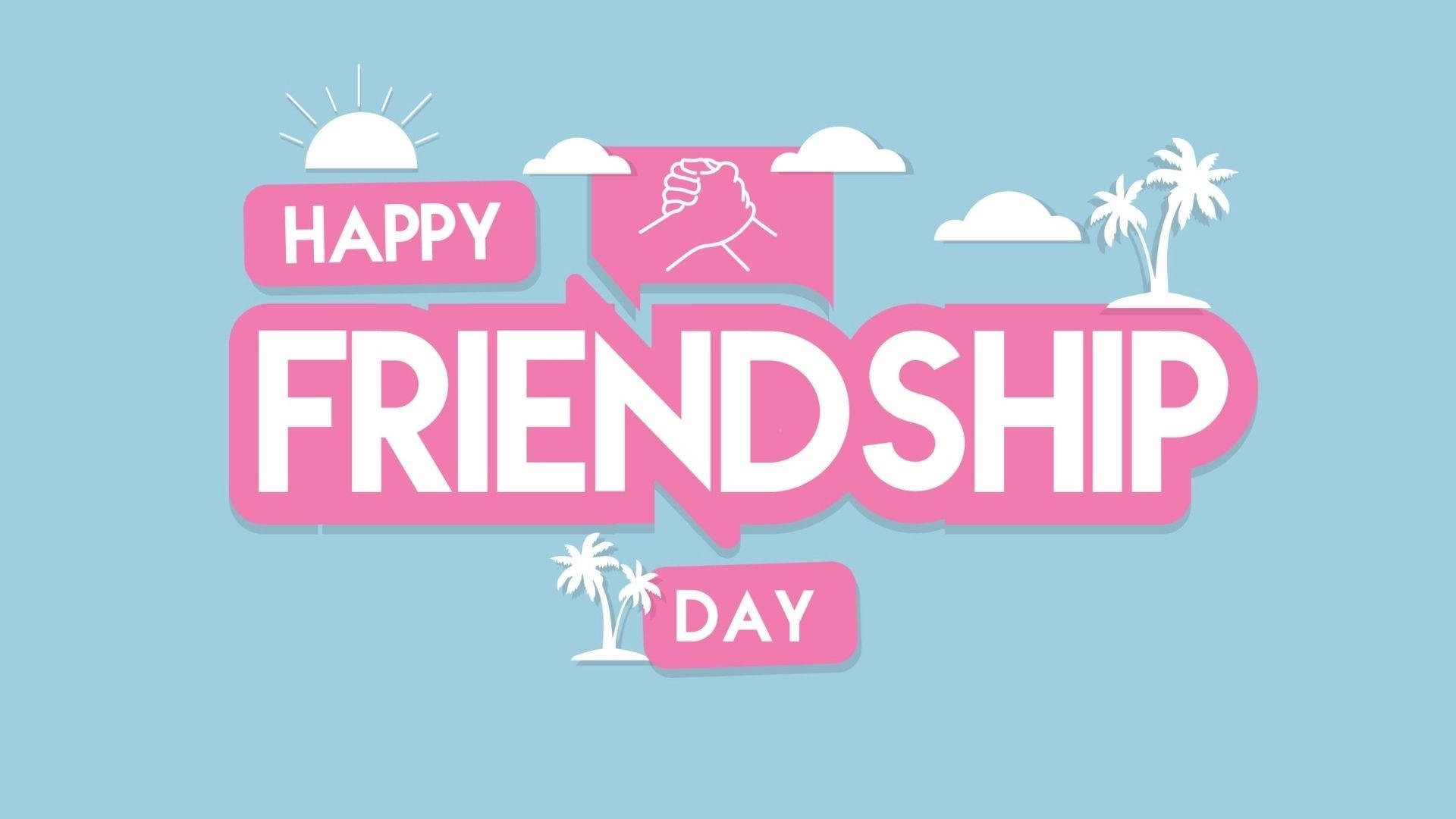 Friendship Day, pink, fist bump icon, Full HD Desktop Wallpaper
