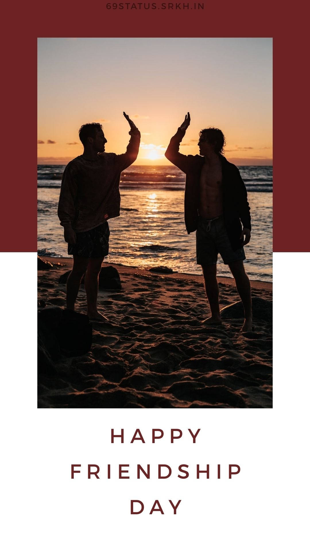 Friendship Day, sandy beach, sunset, Full HD Phone Wallpaper