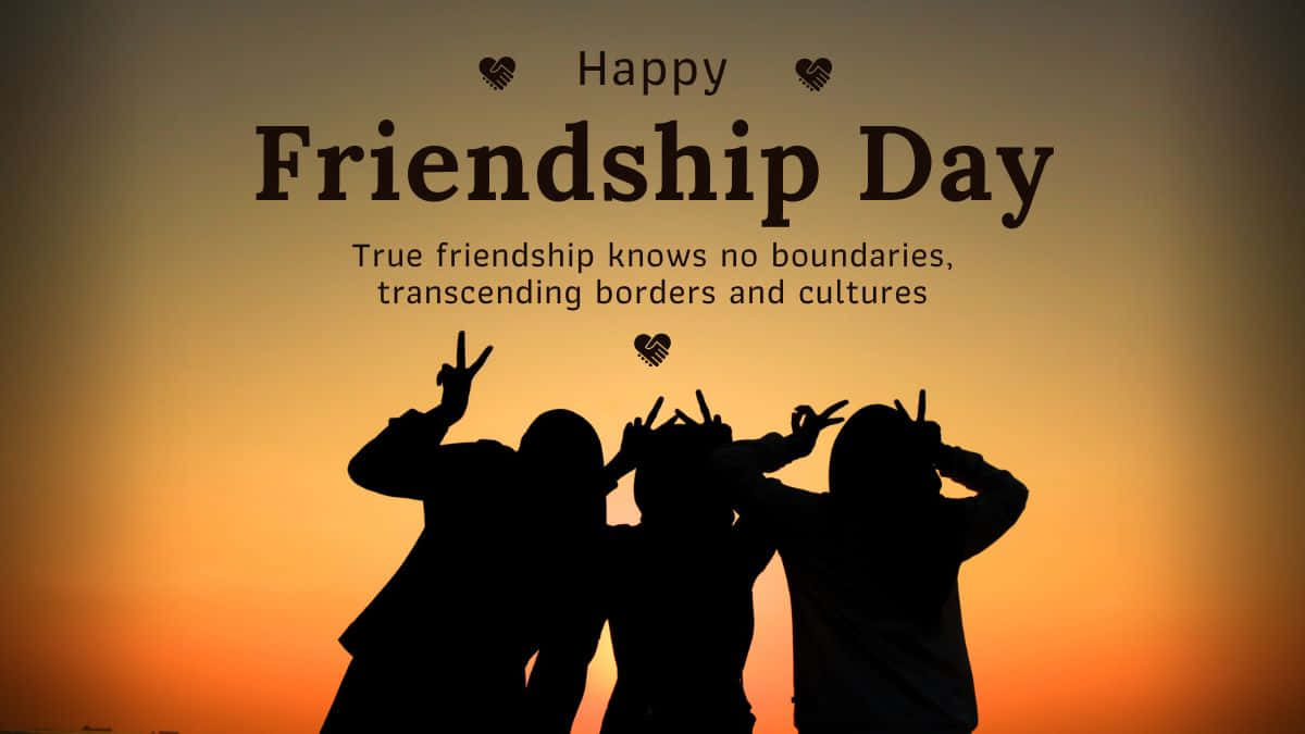 Friendship Day, silhouette, warm sunset, SD Desktop Wallpaper
