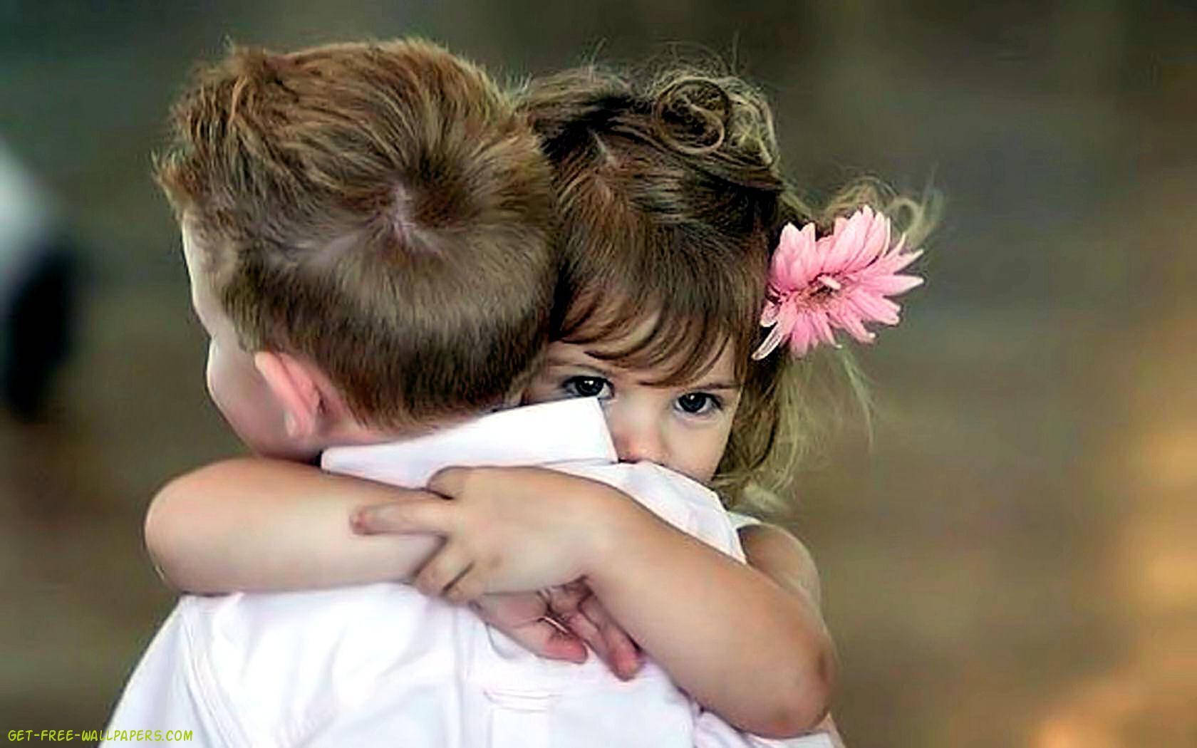 pink flower, girl, boy, HD Desktop Wallpaper