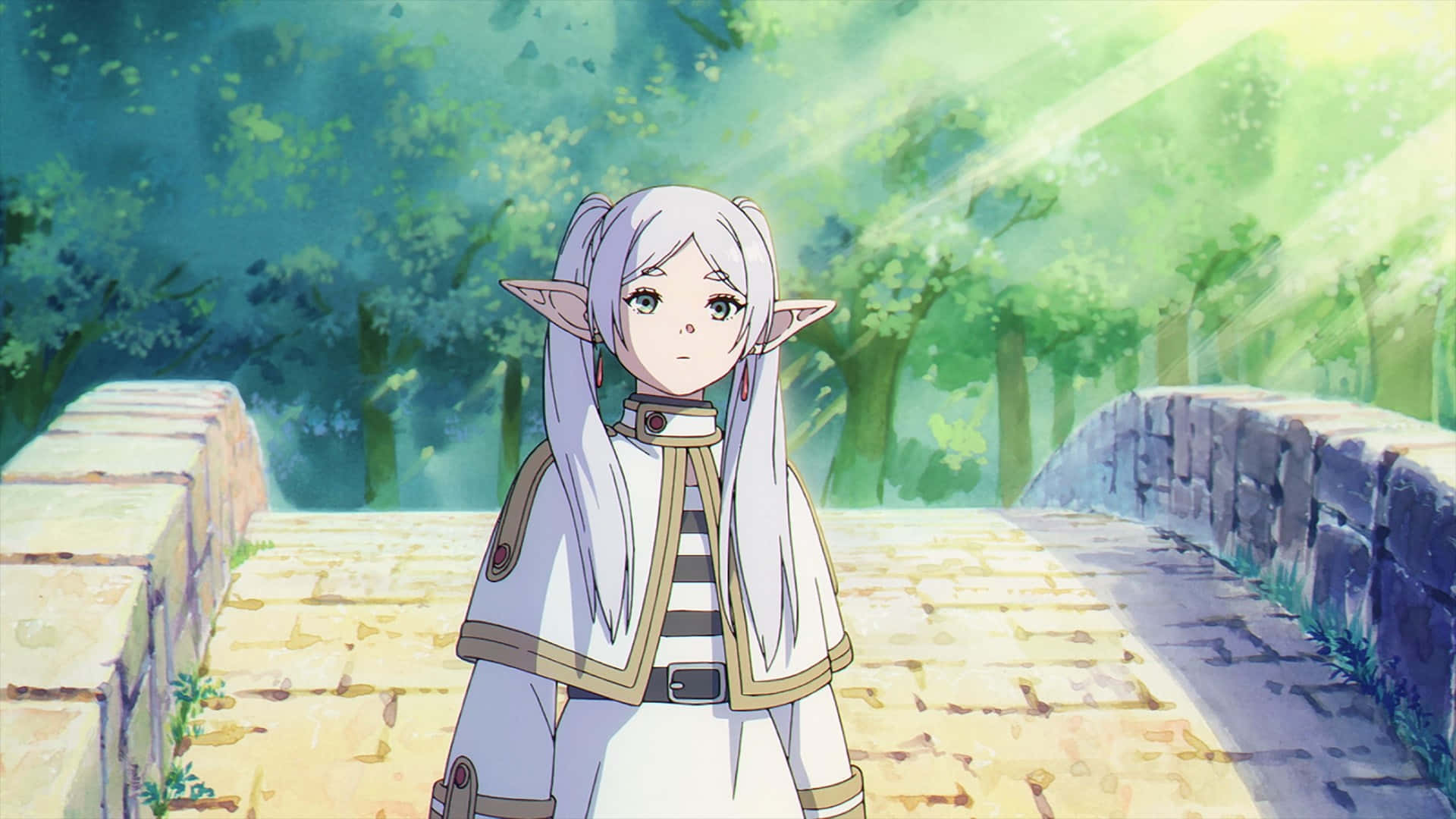 Frieren, elven mage, silver hair, Full HD Desktop Wallpaper