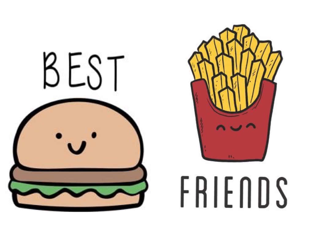 Burger, Fries, BEST FRIENDS, SD Desktop Wallpaper