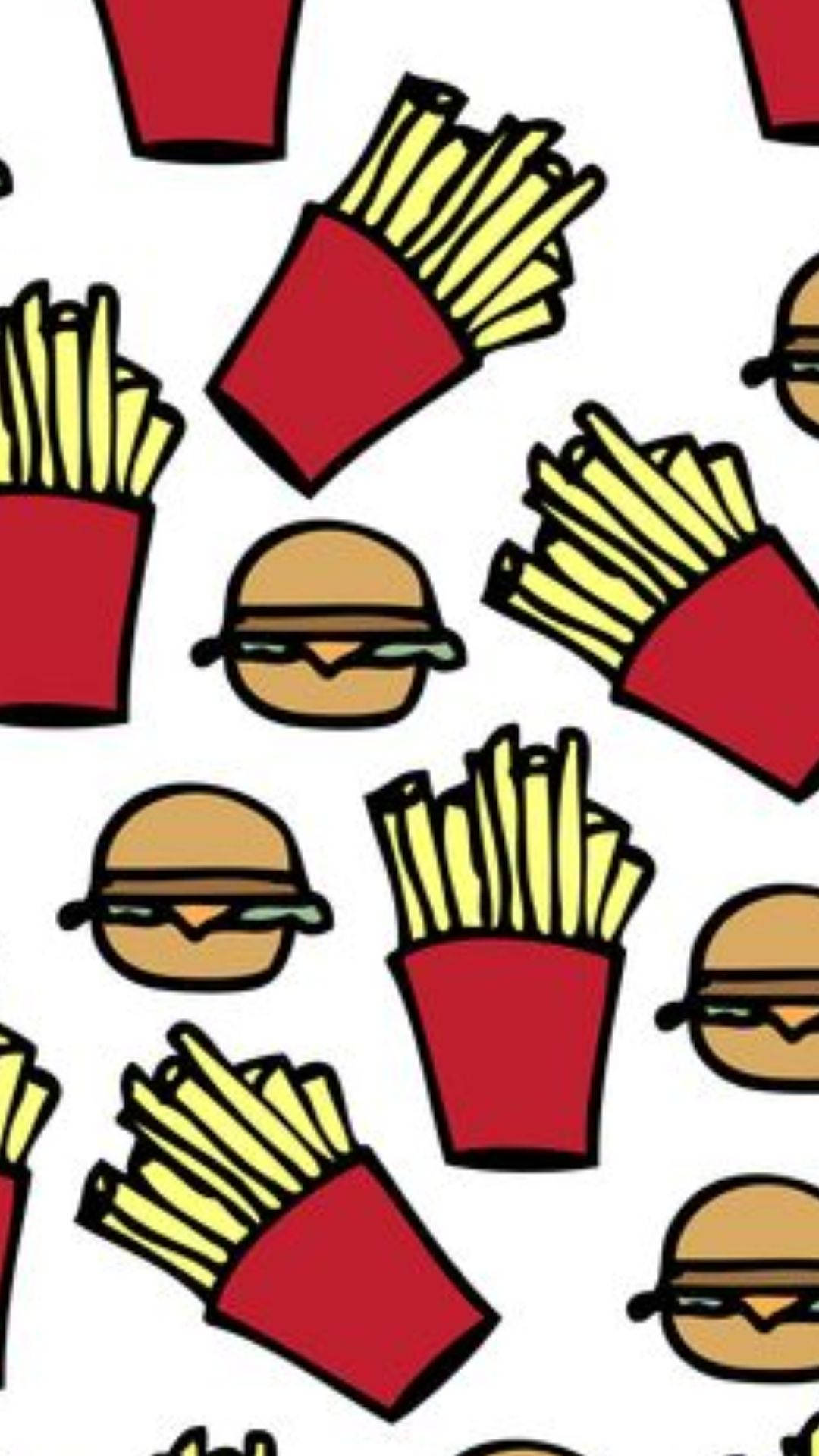 French Fries, Burgers, red boxes, Full HD Phone Wallpaper