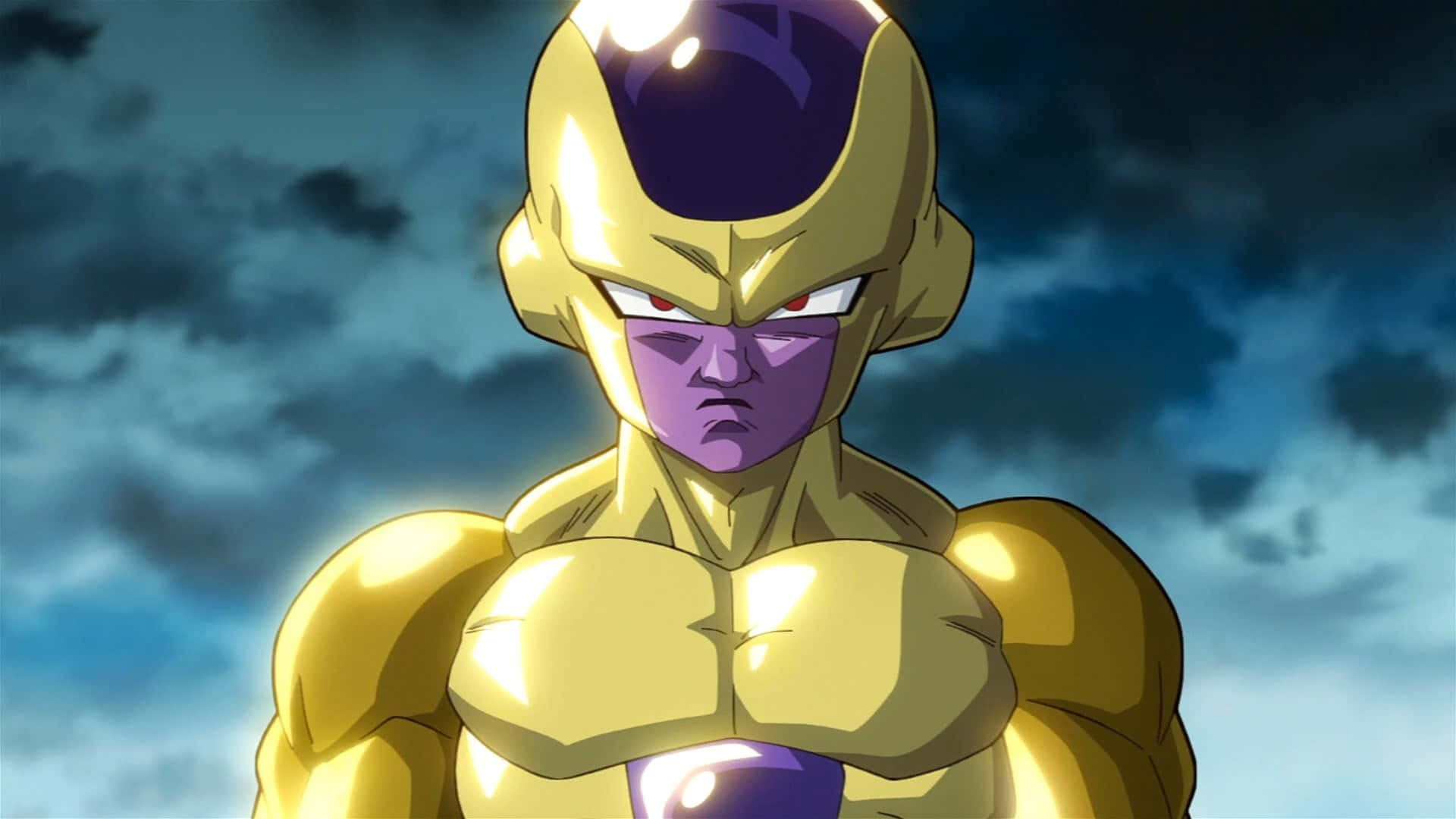 Golden Frieza, purple skin, glowing eyes, Full HD Desktop Wallpaper