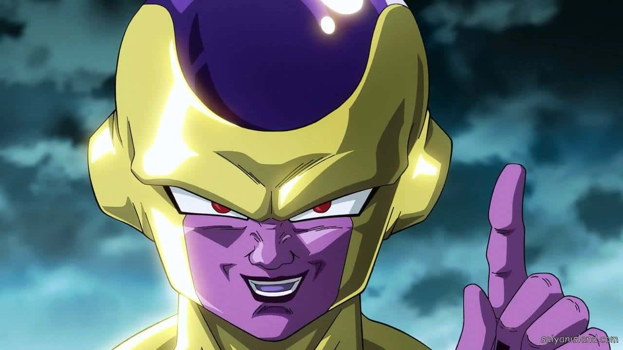 Golden Frieza, purple skin, glowing eyes, HD Desktop Wallpaper