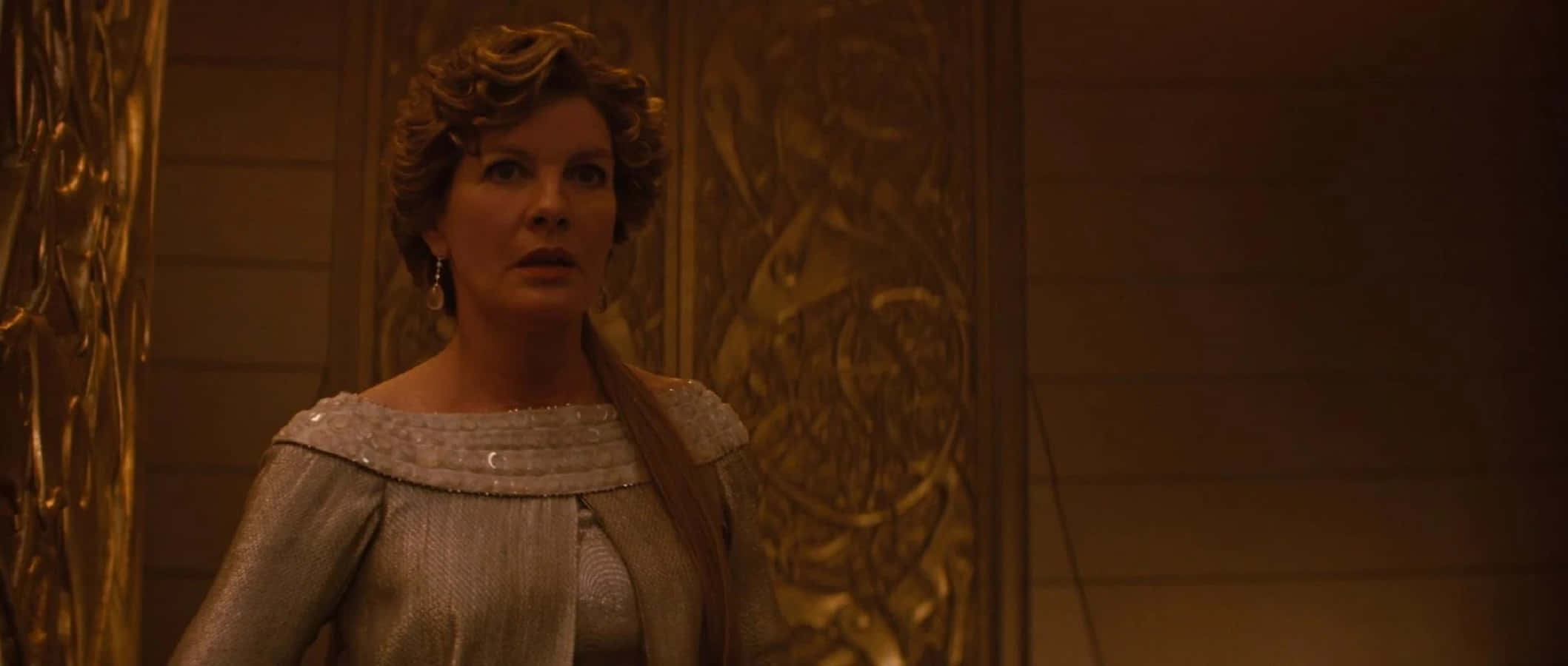 Frigga, silver gown, golden decorative panels, Full HD Desktop Wallpaper