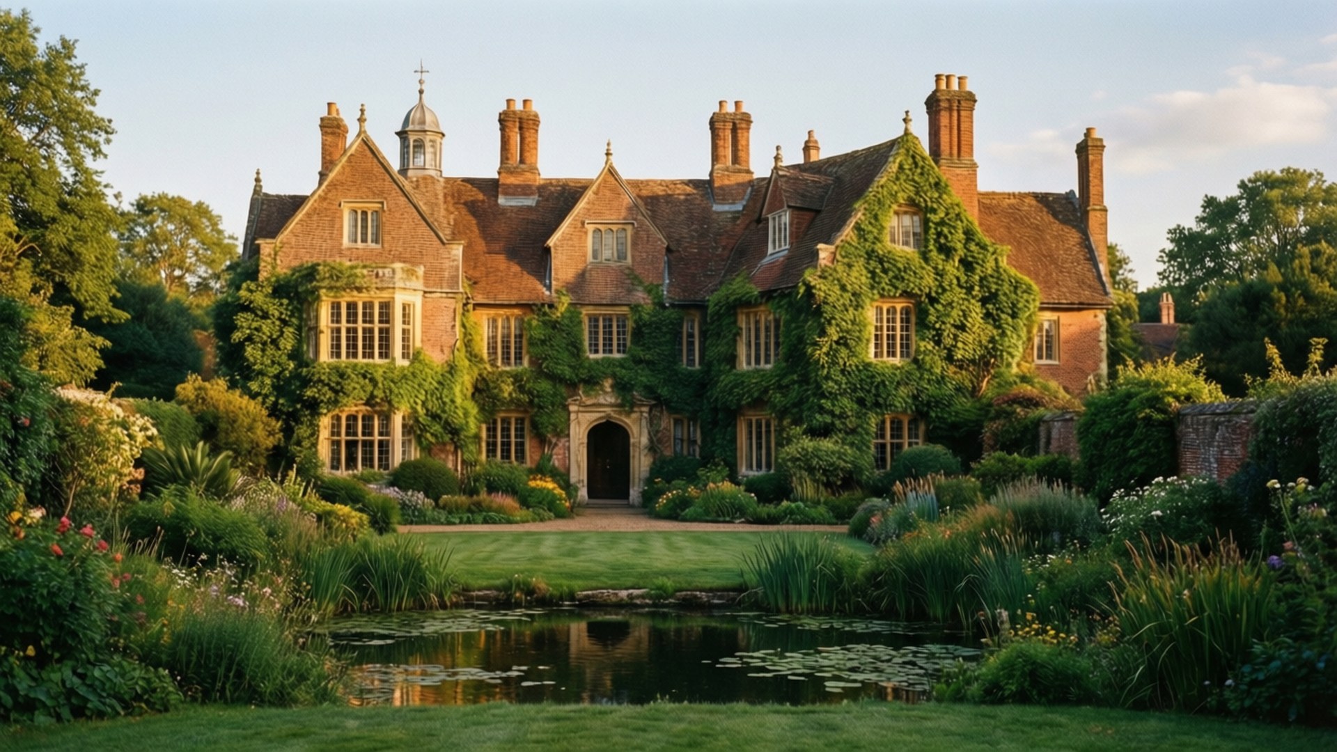 Frogmore Cottage, Golden Hour, Sunlit view, Full HD Desktop Wallpaper