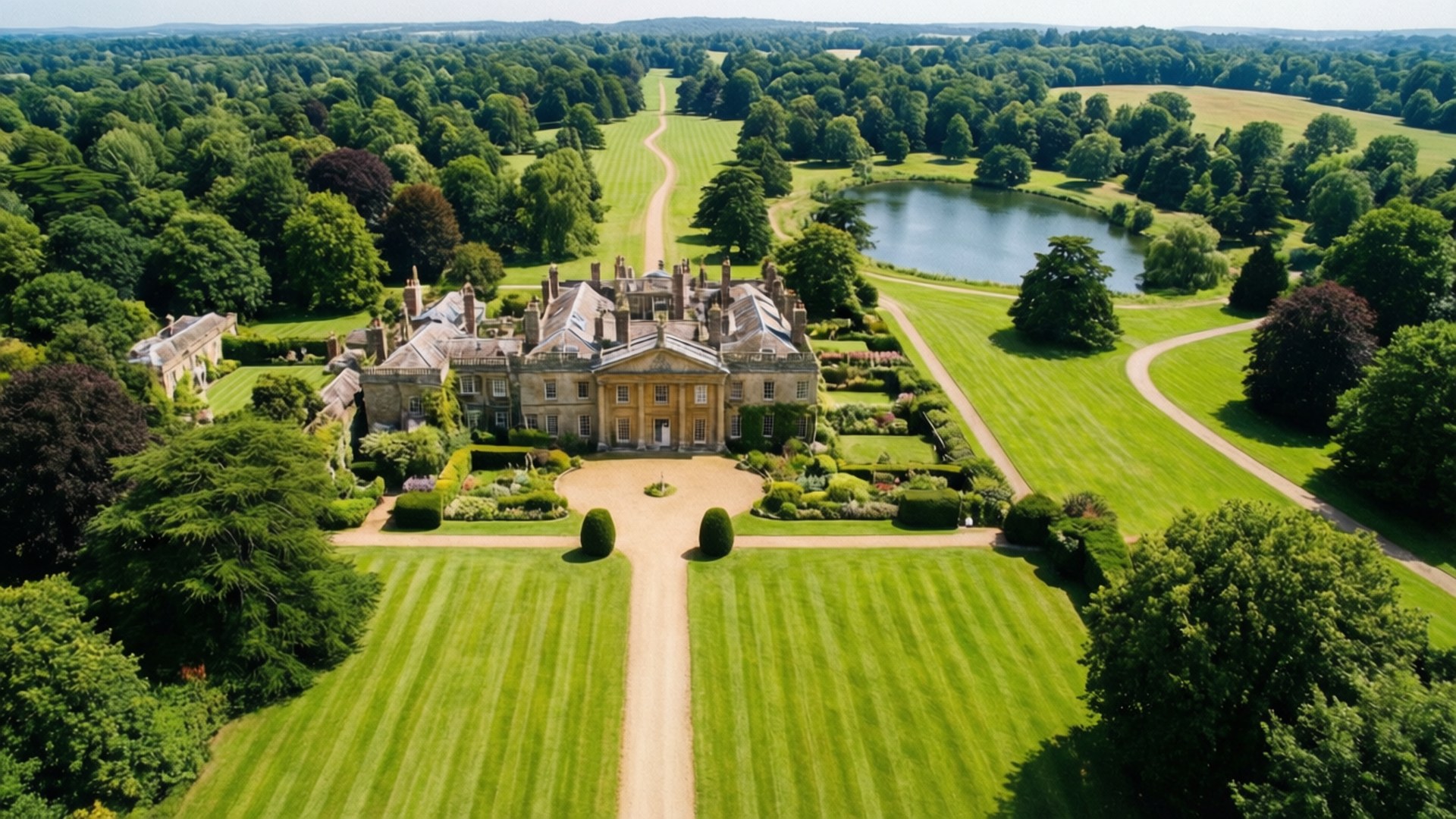 Frogmore Cottage, estate, drone view, Full HD Desktop Wallpaper