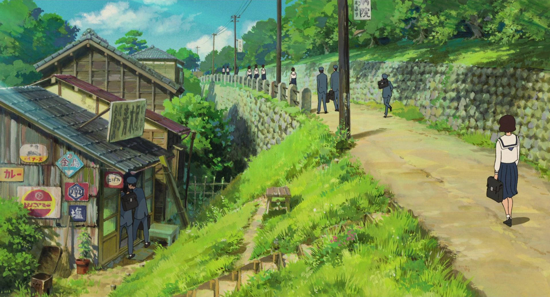 From up on poppy hill, 2011 film, sunlit rural path, Full HD Desktop Wallpaper
