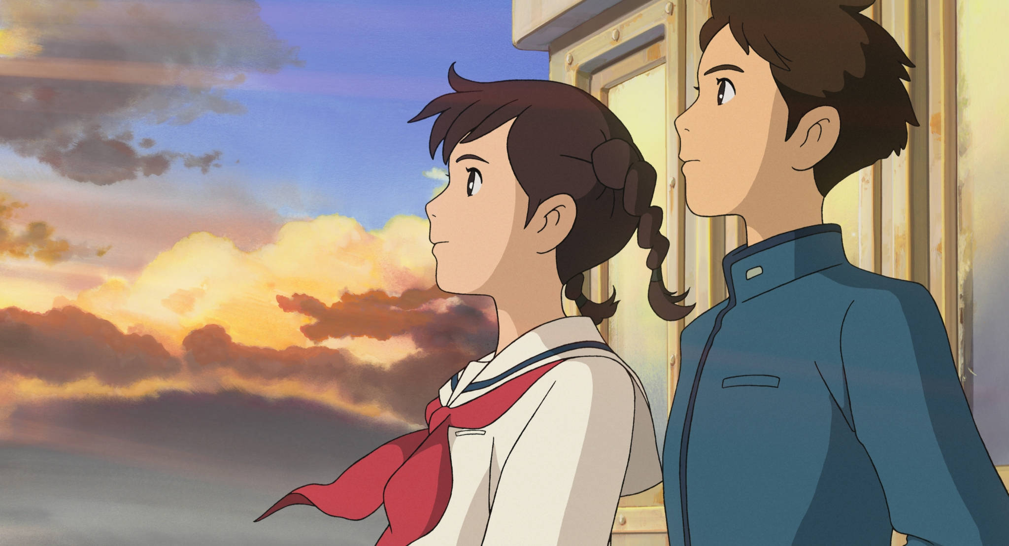 From up on poppy hill, side view shot, train window, Full HD Desktop Wallpaper