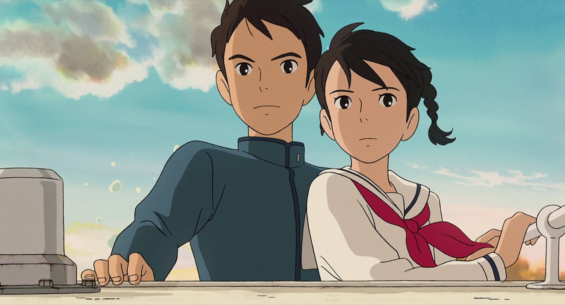 From up on poppy hill, serious shun, school uniforms, Full HD Desktop Wallpaper