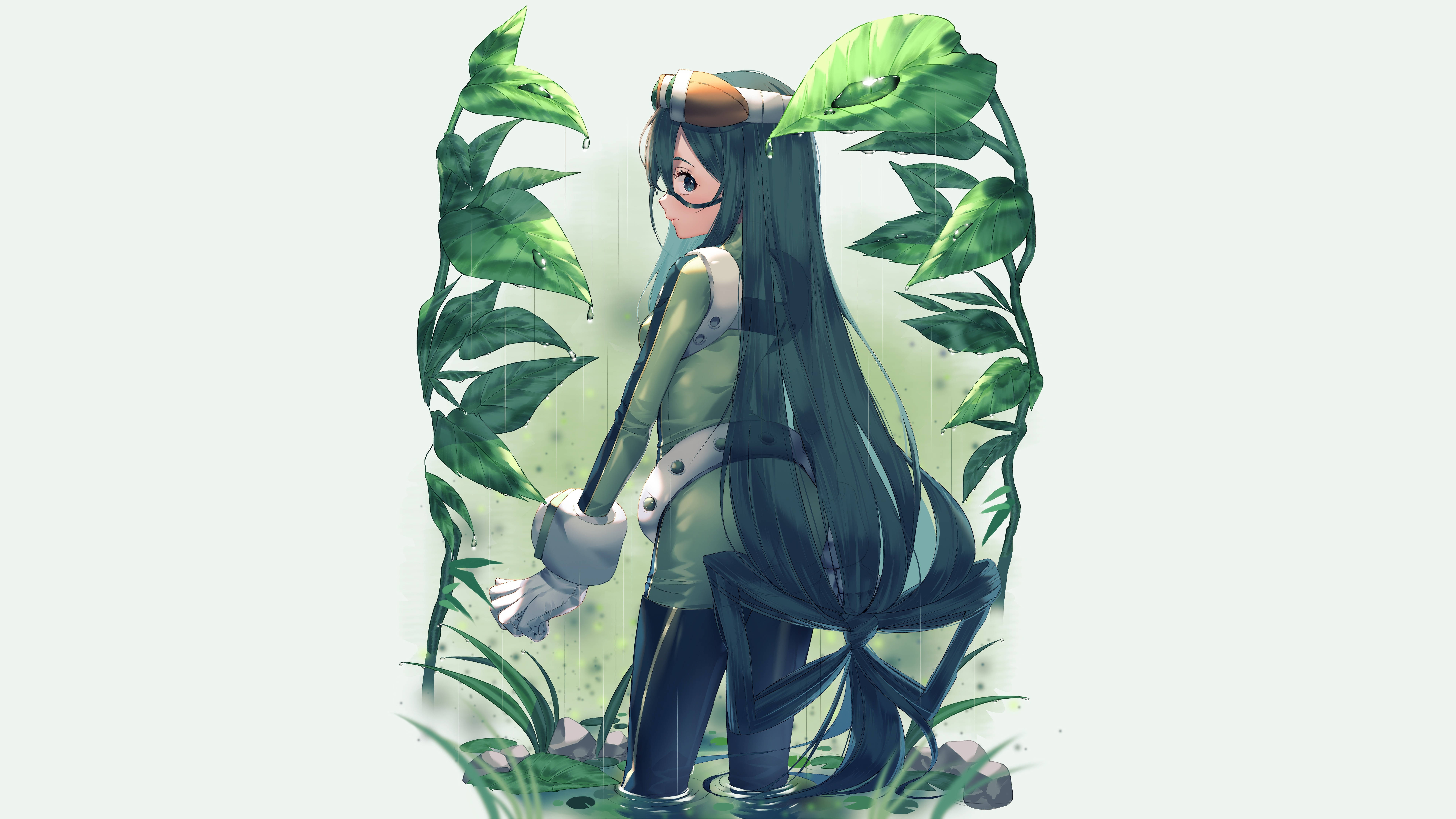 Froppy, anime girl, long dark hair, 8K Desktop Wallpaper