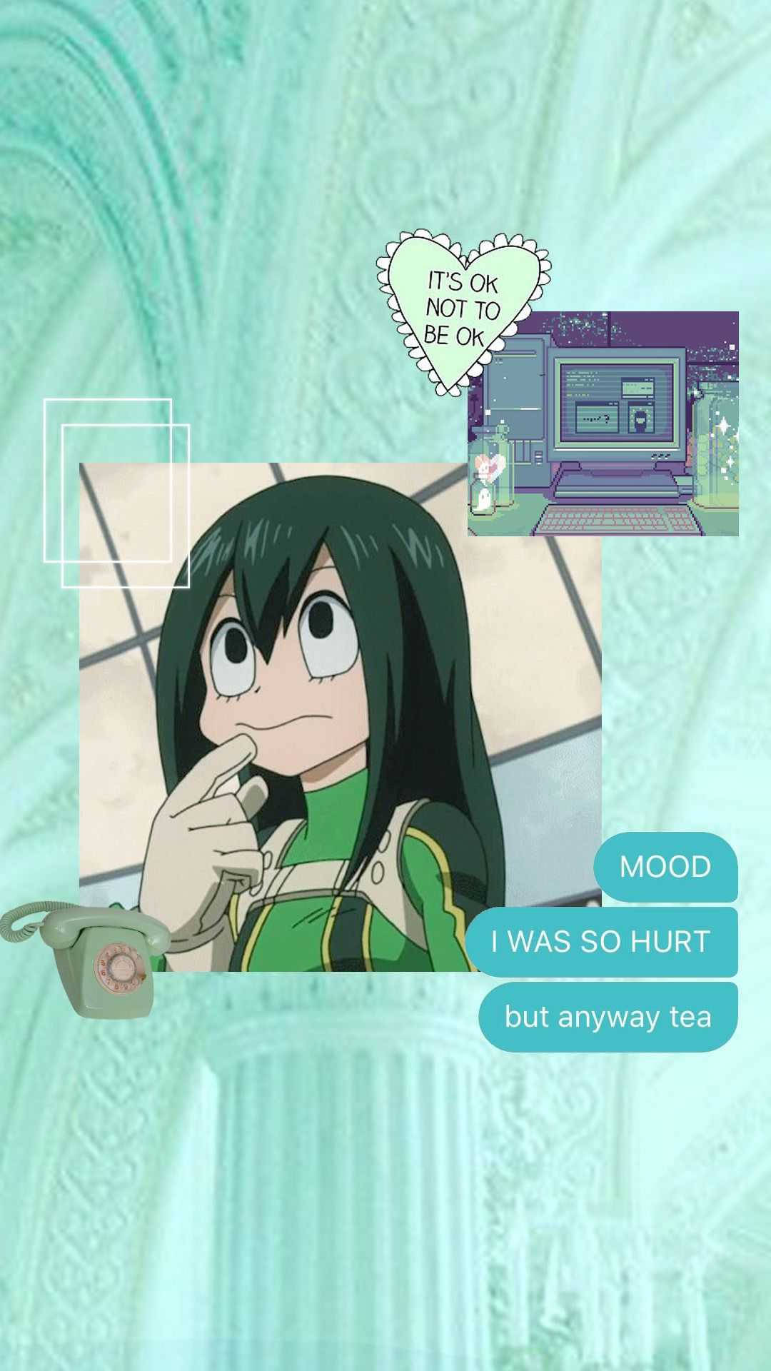 Froppy, anime girl, green uniform, Full HD Phone Wallpaper