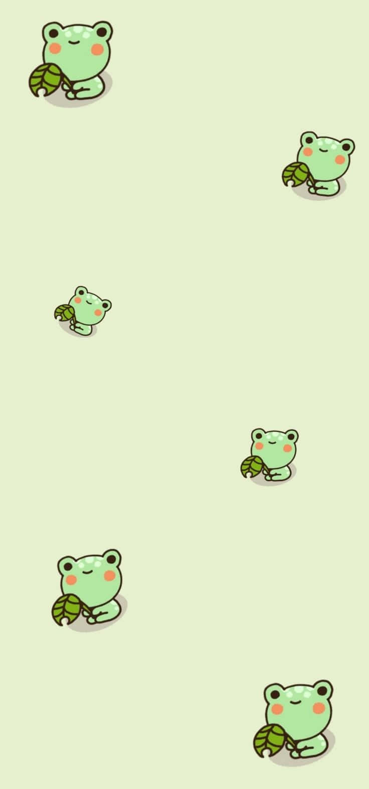 cute froggy pattern, green kawaii frogs, leaves, HD Phone Wallpaper