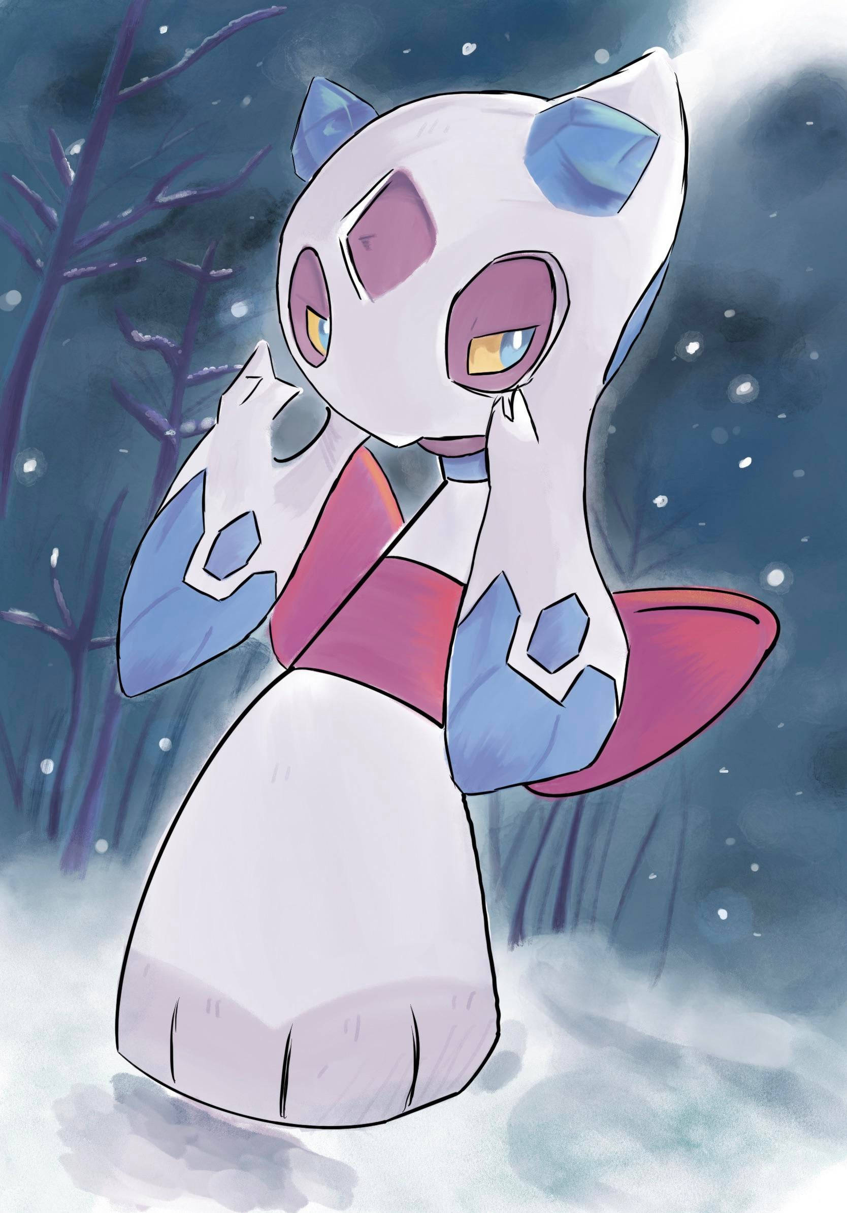 Froslass, white and blue, purple markings, Full HD Phone Wallpaper