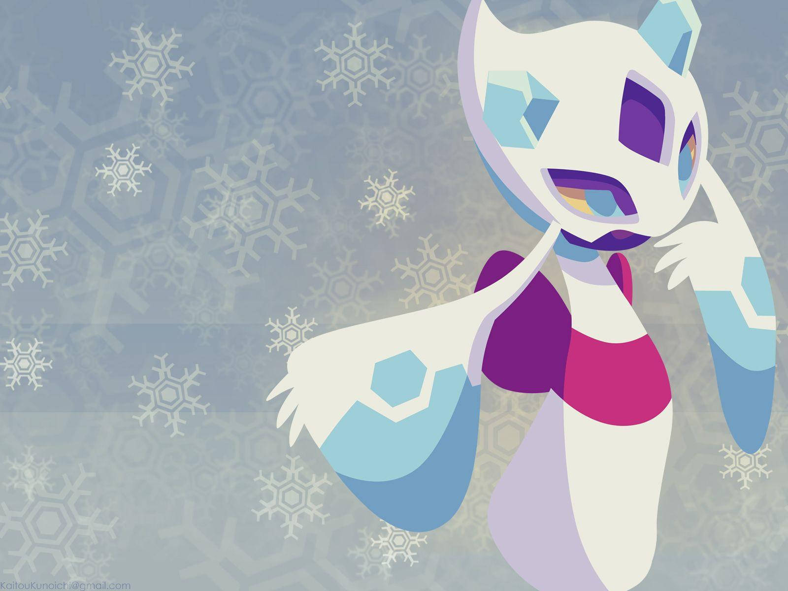 Froslass, icy blue, purple accents, HD Desktop Wallpaper