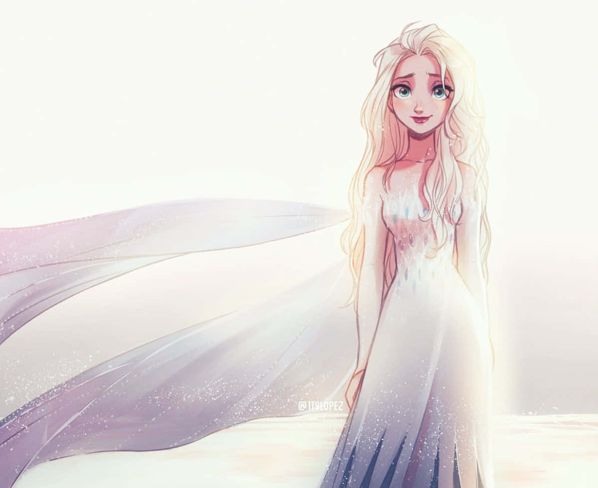 Frozen 2, Elsa, white dress, SD Desktop Wallpaper