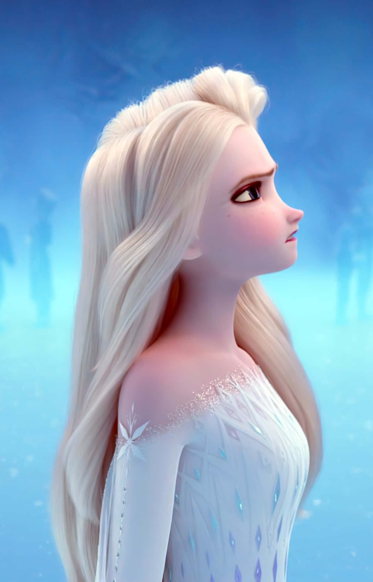 Frozen 2, Elsa, white dress, Full HD Phone Wallpaper
