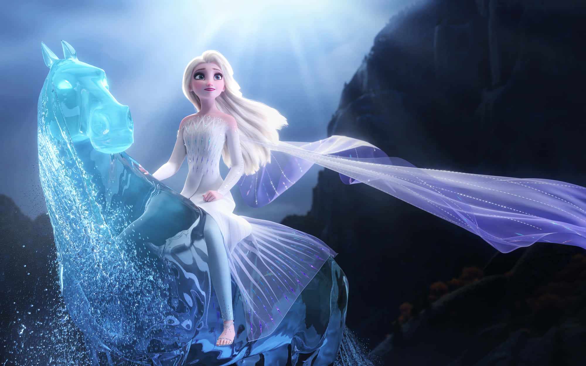 Frozen 2, Elsa, white dress, Full HD Desktop Wallpaper