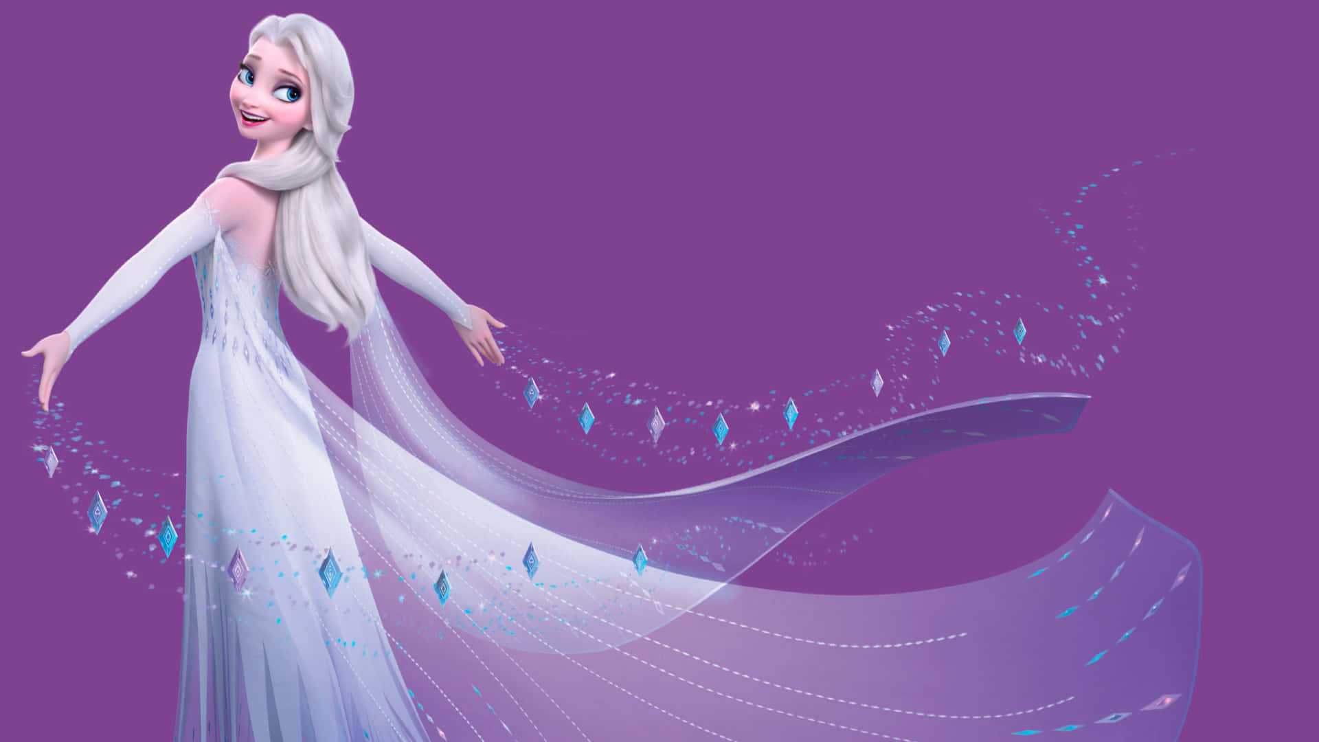 Frozen 2, Elsa, white dress, Full HD Desktop Wallpaper