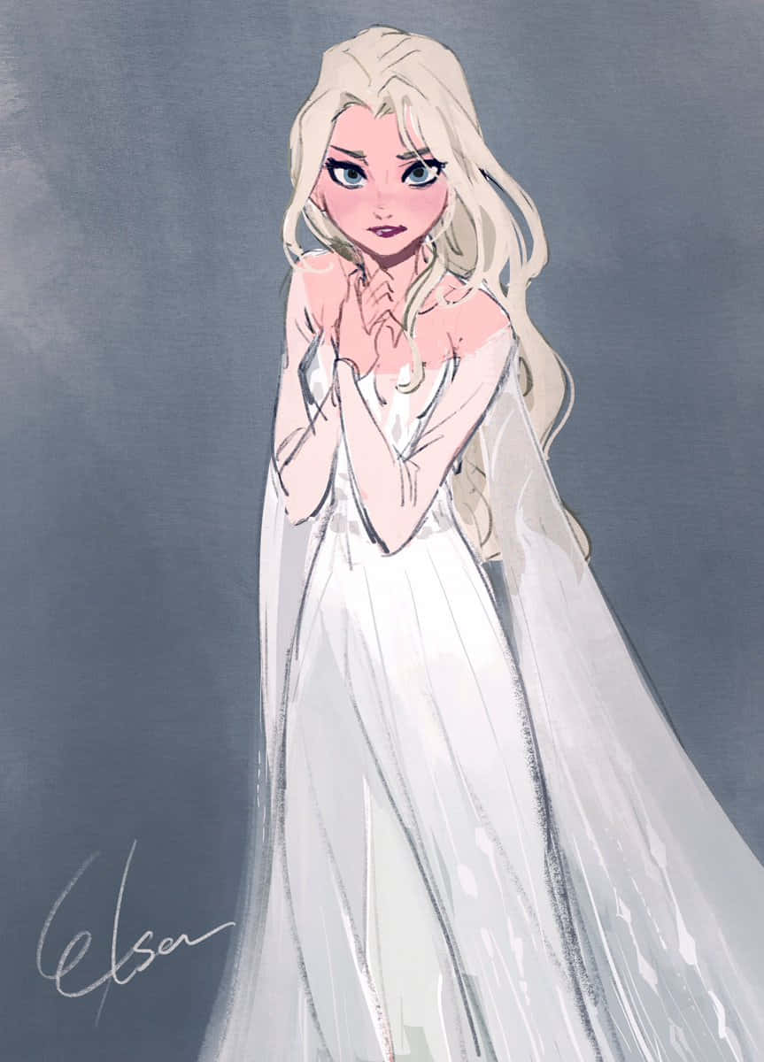 Frozen 2, Elsa, white gown, SD Phone Wallpaper