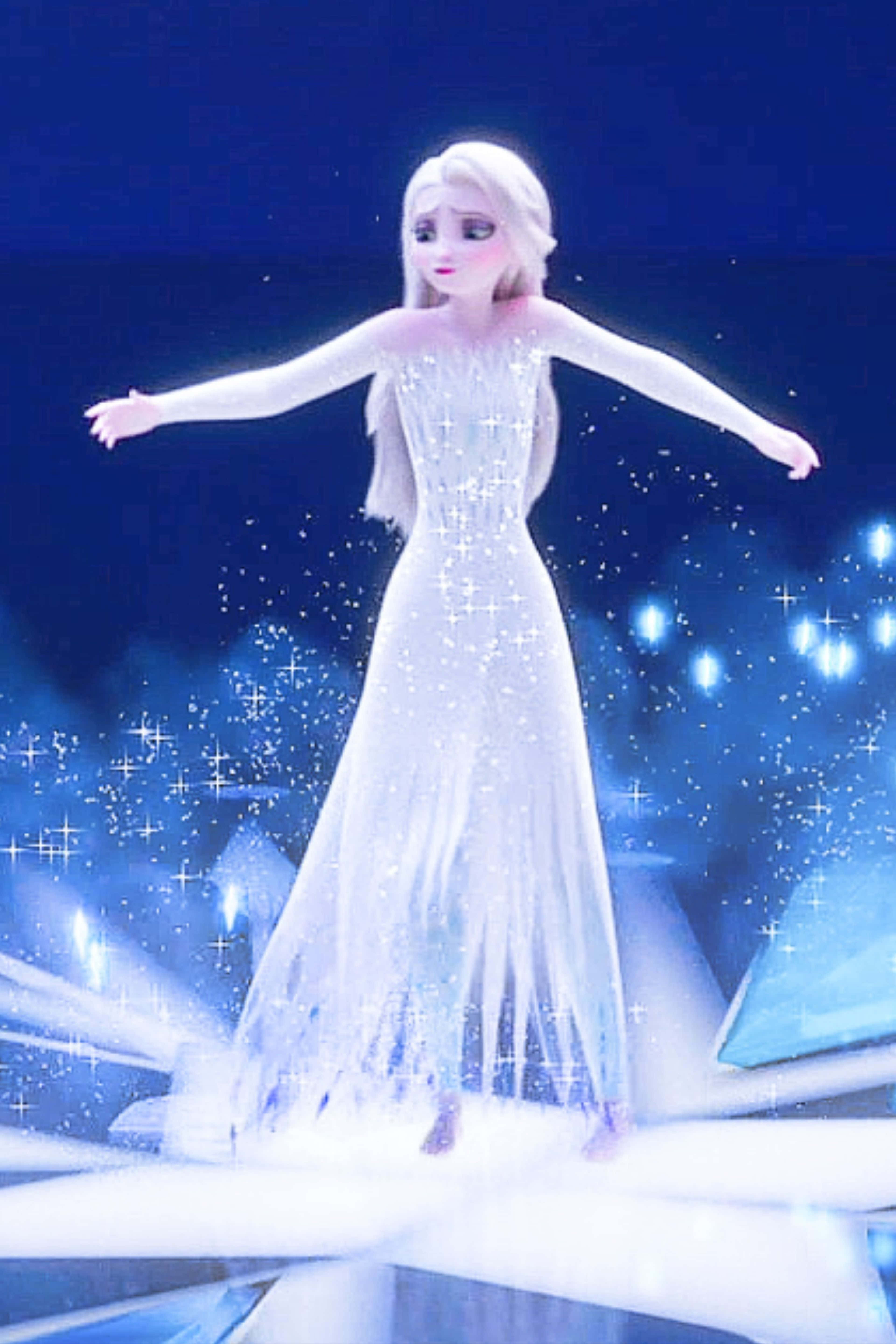 Frozen 2, Elsa, white dress, 5K Phone Wallpaper