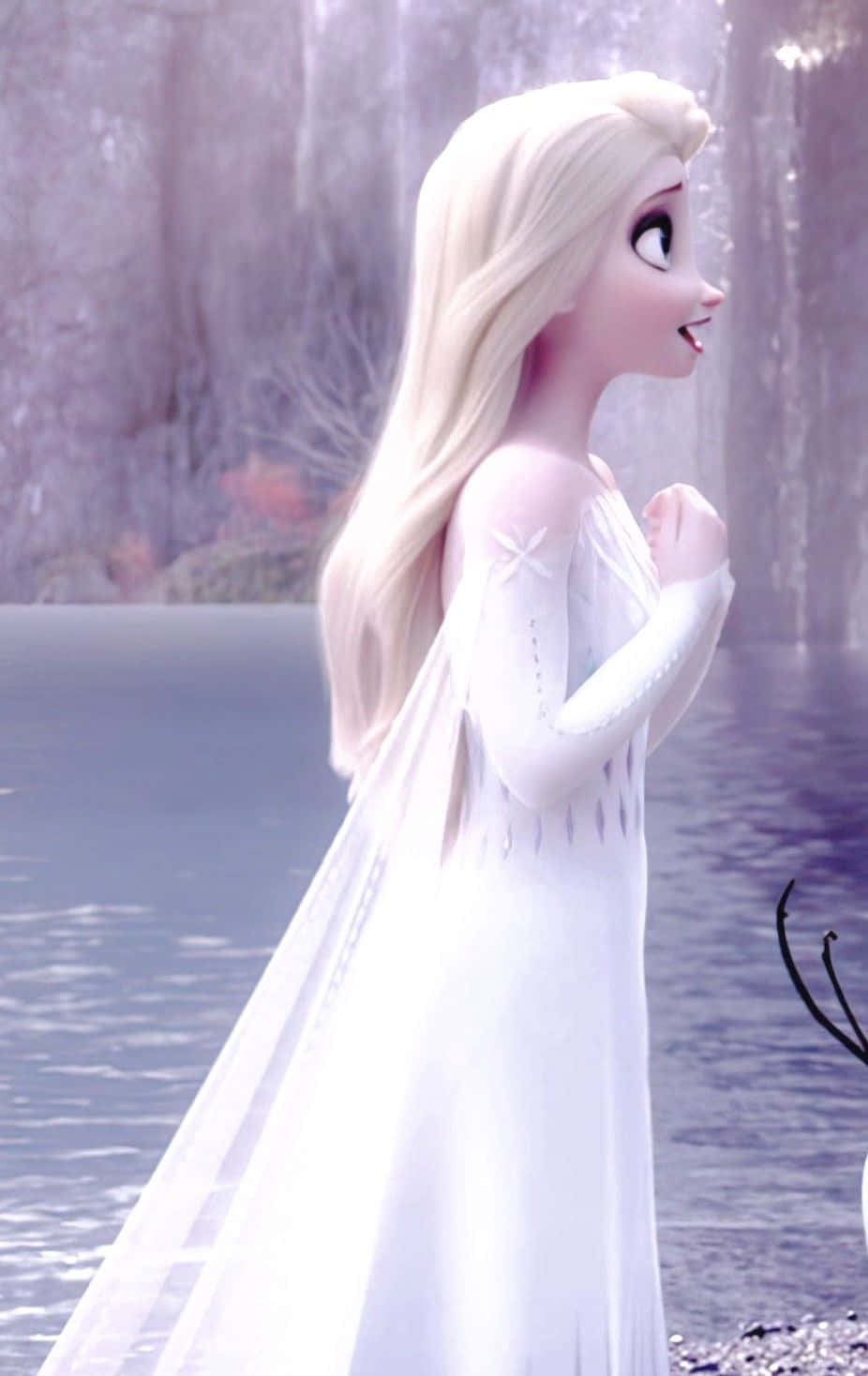 Frozen 2, Elsa, white ice gown, HD Phone Wallpaper