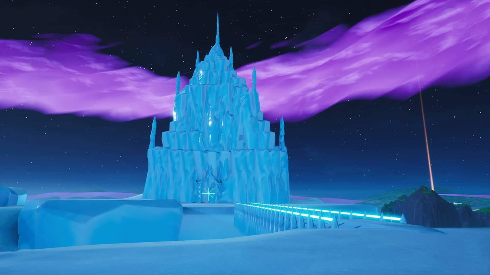Frozen Castle, glowing blue ice, spires, HD Desktop Wallpaper