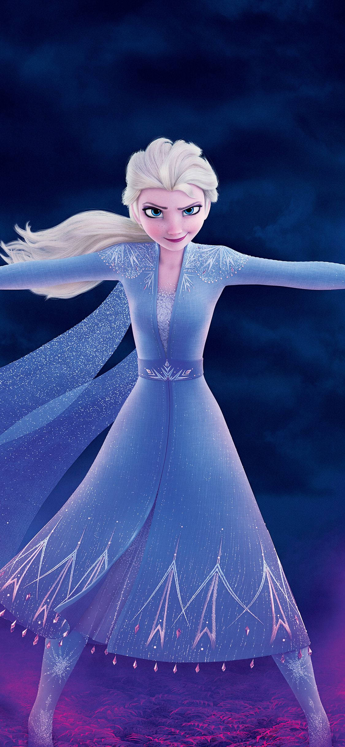 Elsa, Frozen 2, shimmering blue ice gown, Full HD Phone Wallpaper