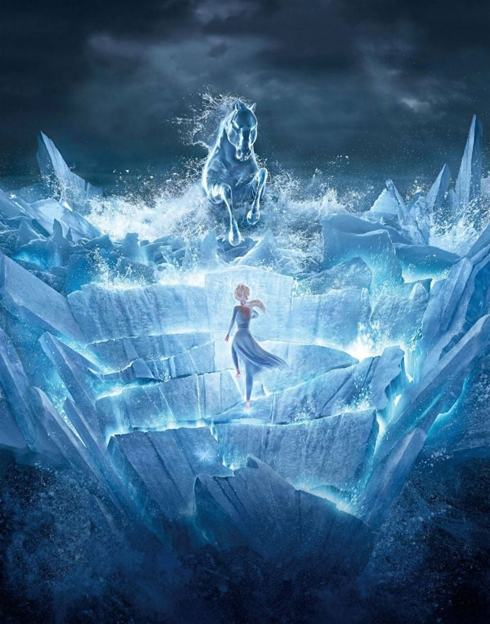Elsa, ice horse, Frozen 2, SD Phone Wallpaper